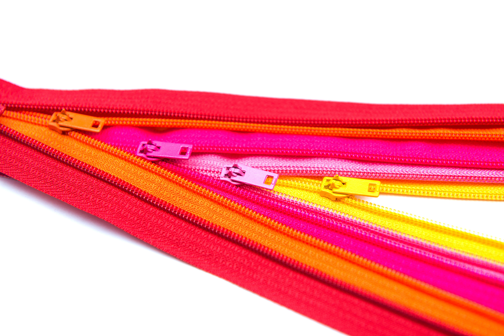 red zipper on white background