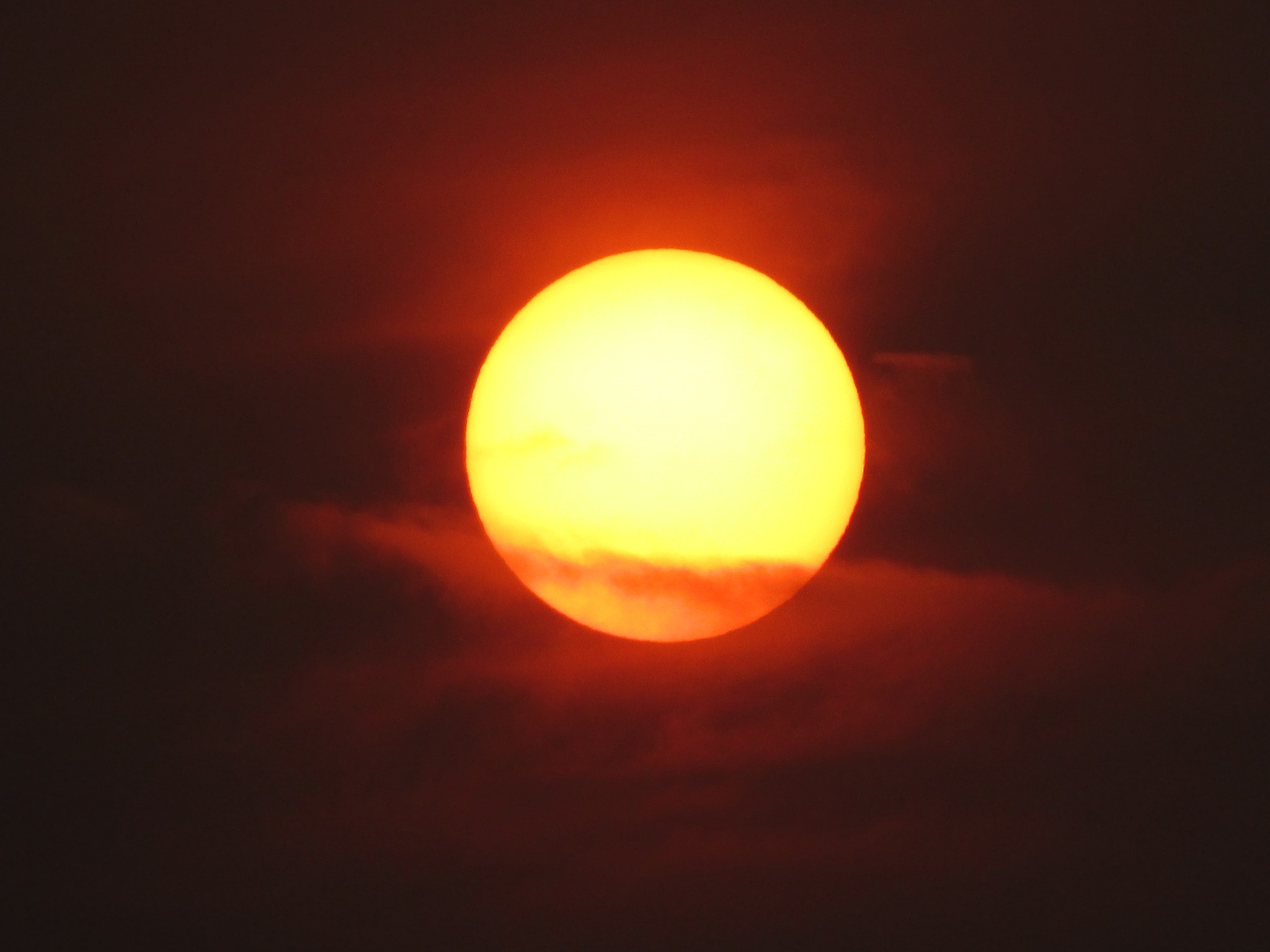 close up big sunset, big orange sun, beautiful scenic view of na