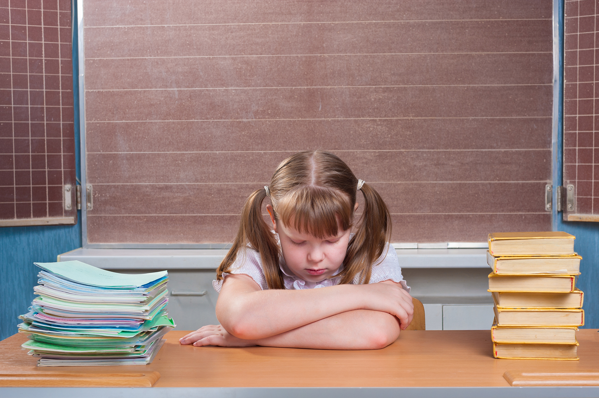 schoolgirl in a classroom