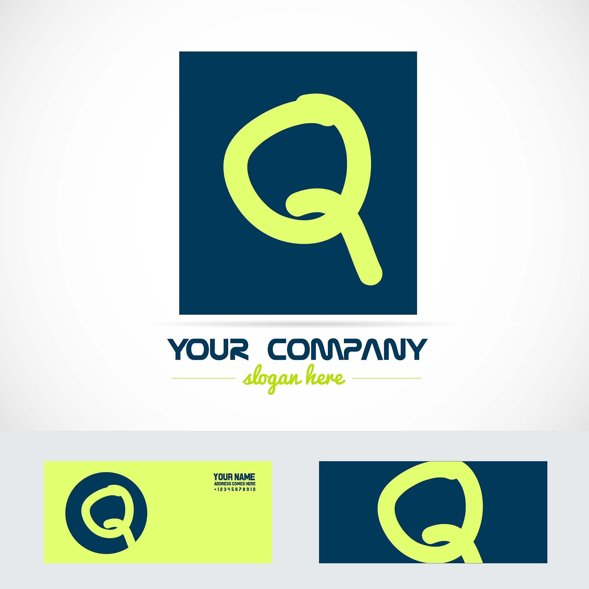 green blue letter q logo