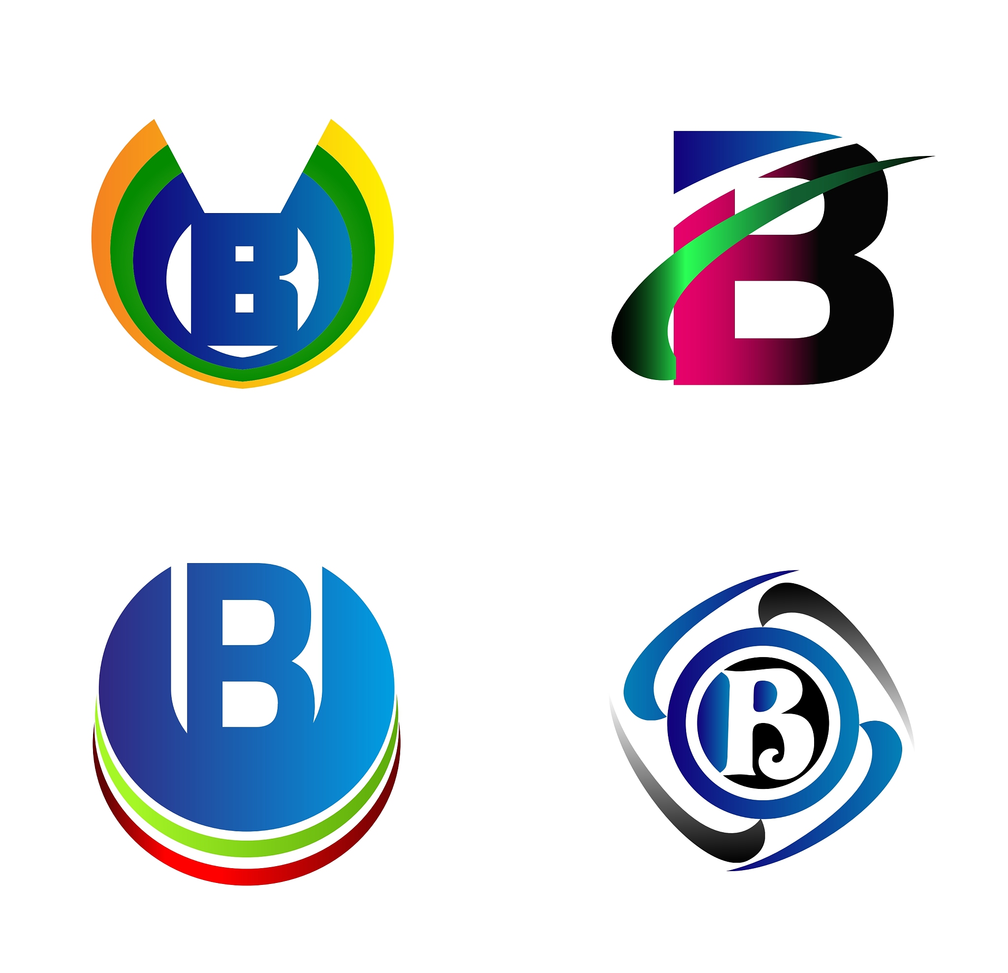 letter b alphabet logo letter b icon set