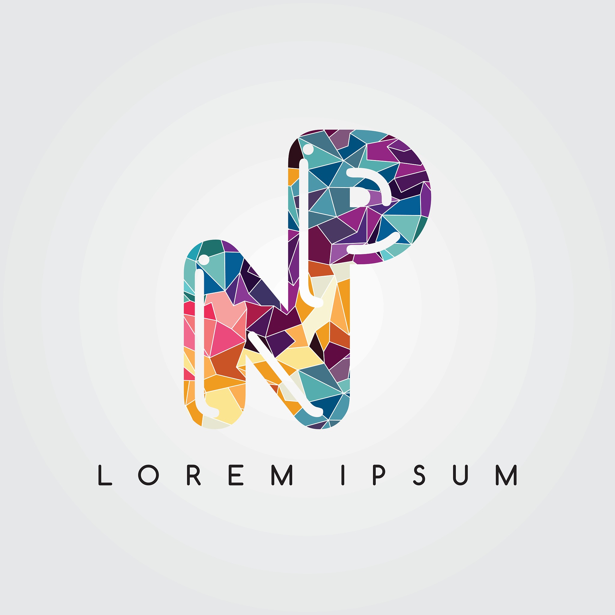 letter initial logotype logo abstract colorful geometrical
