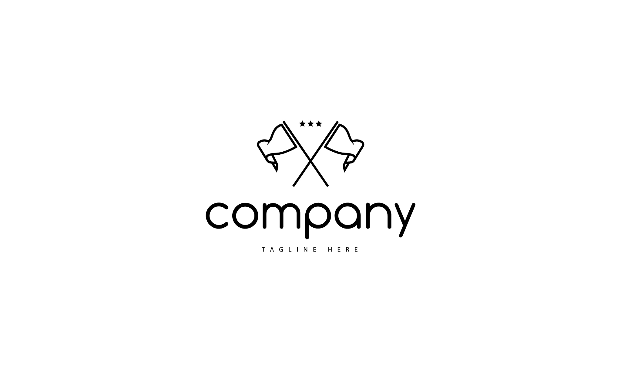 two flags abstract black logo design image