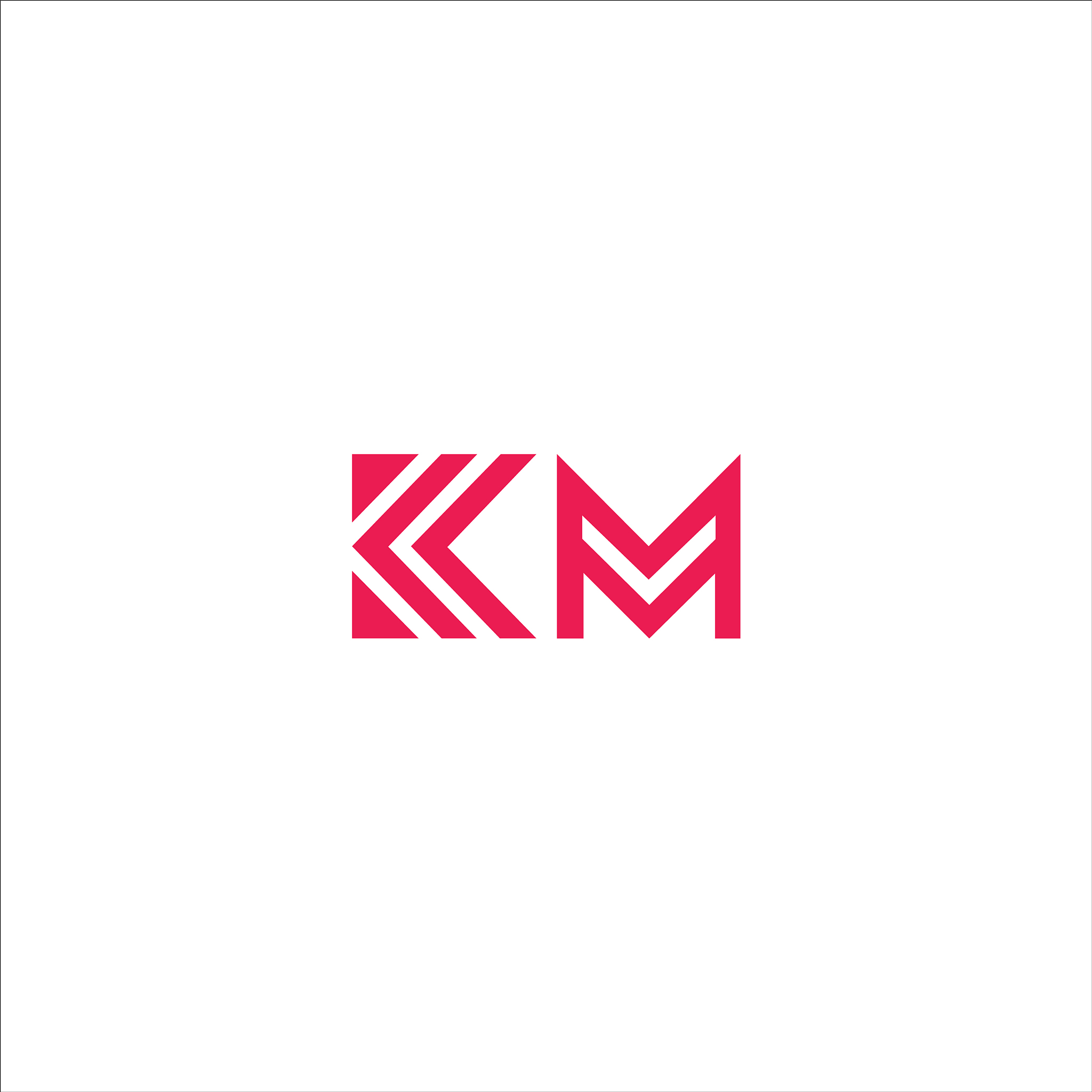 initial letter km or mk logo design template