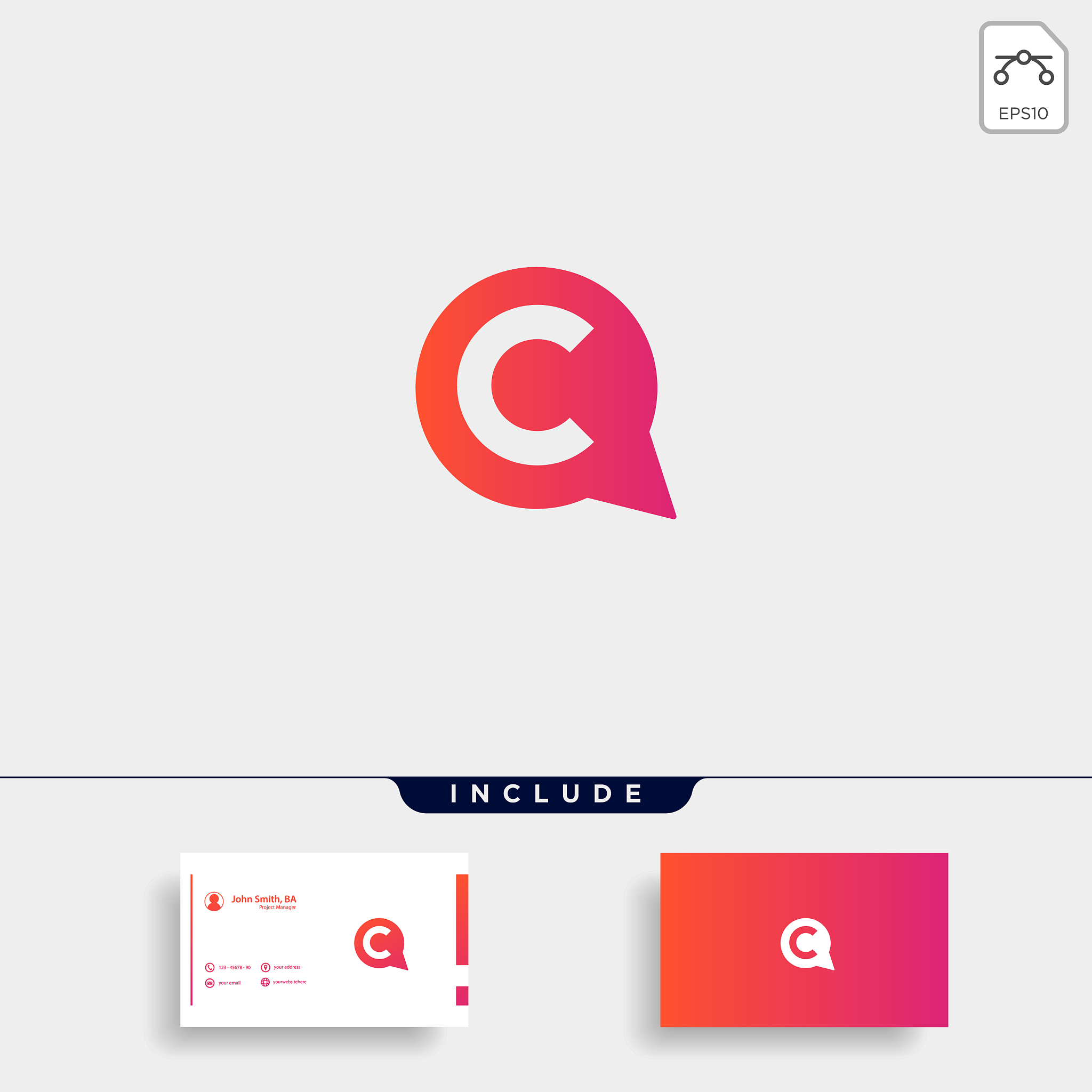 letter c chat talk logo template design
