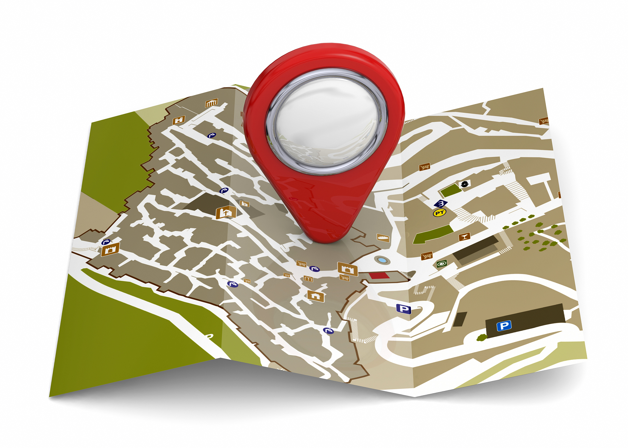 map and gps concept - 3d