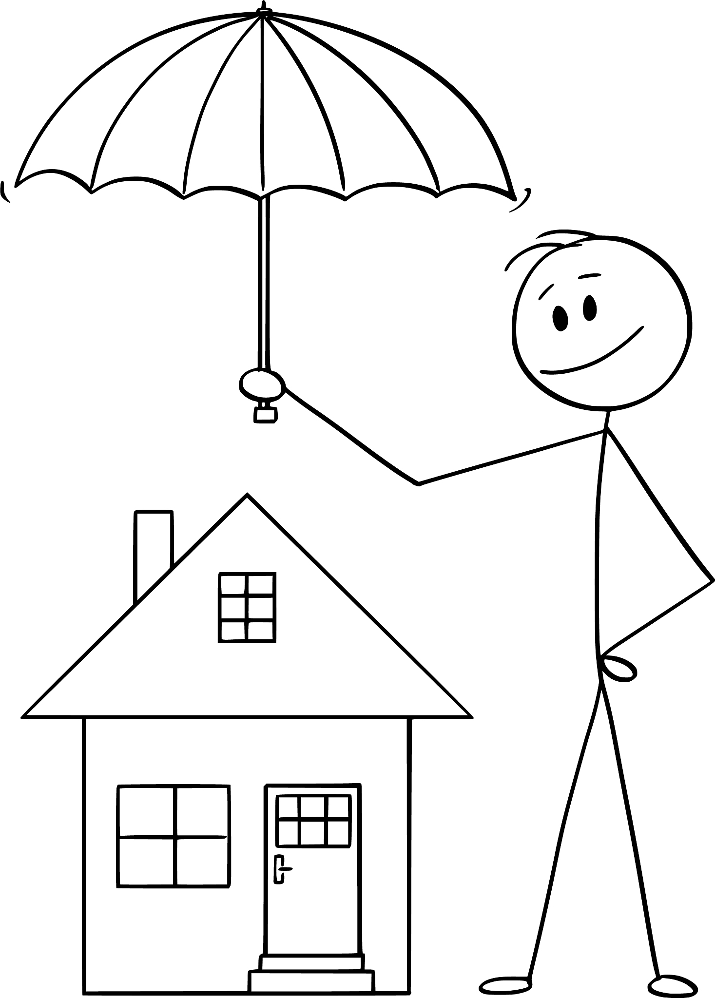 cartoon man businessman or insurance agent
