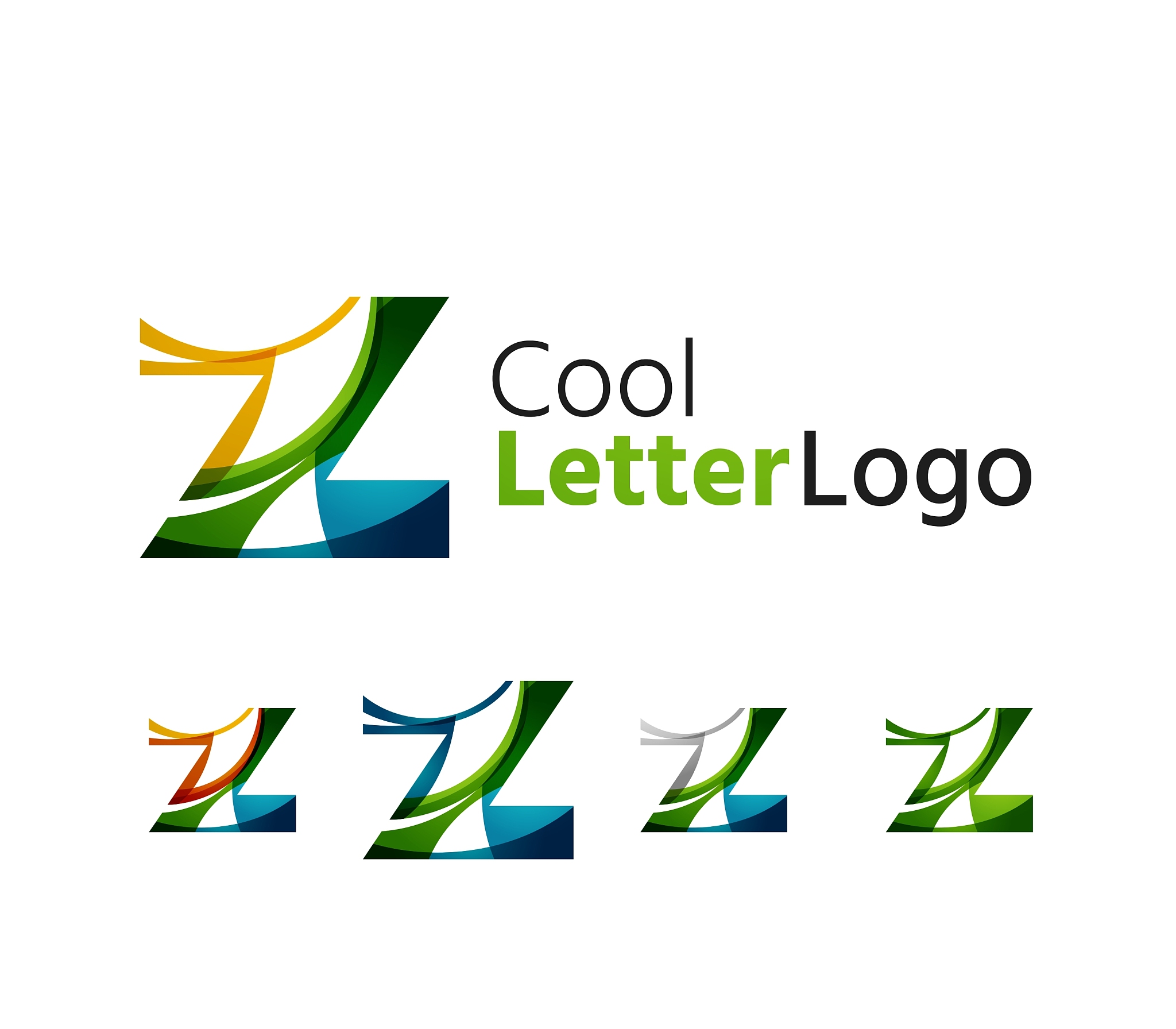 set of abstract z letter company logos business
