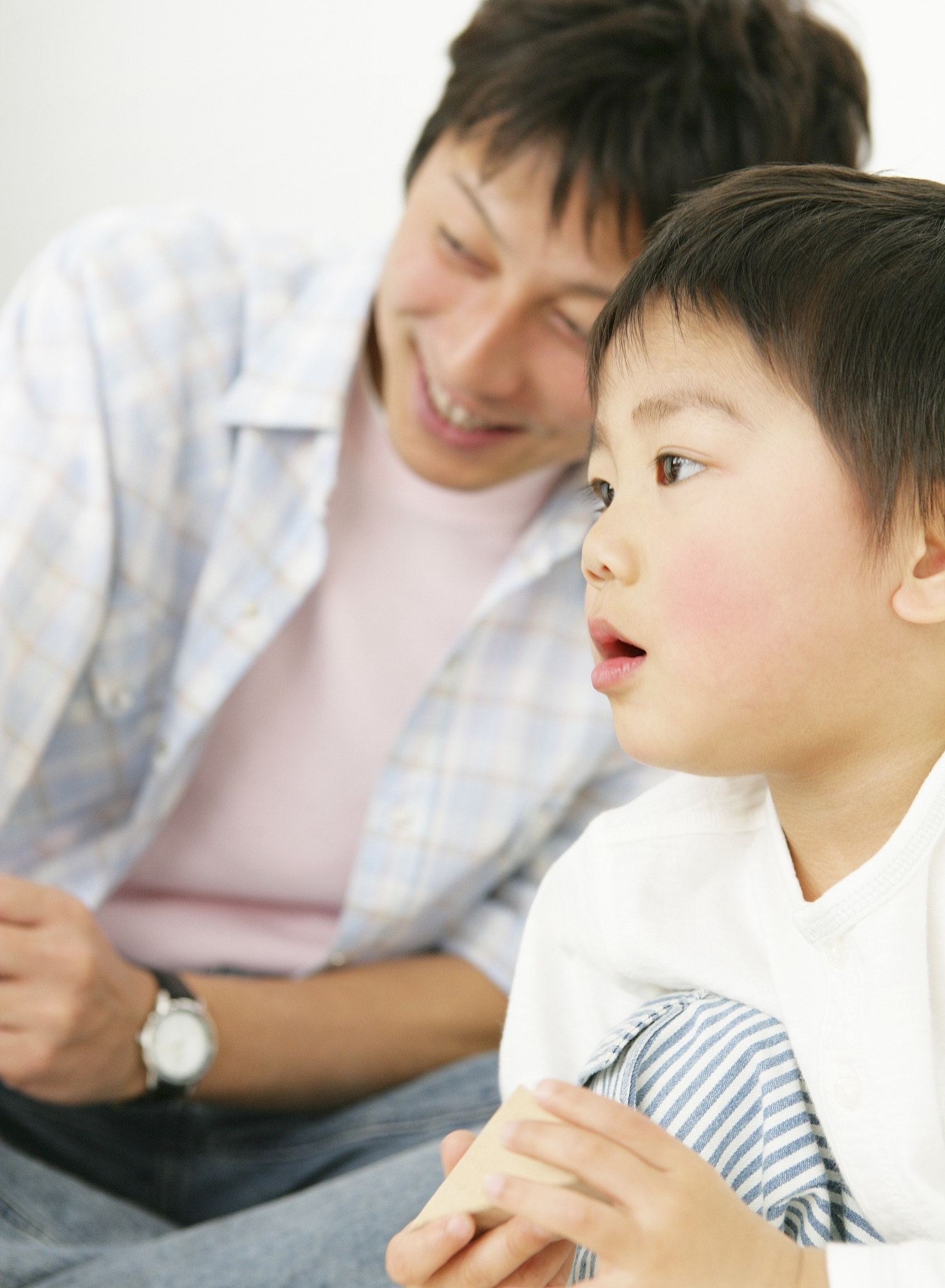 japanese man and boy playing