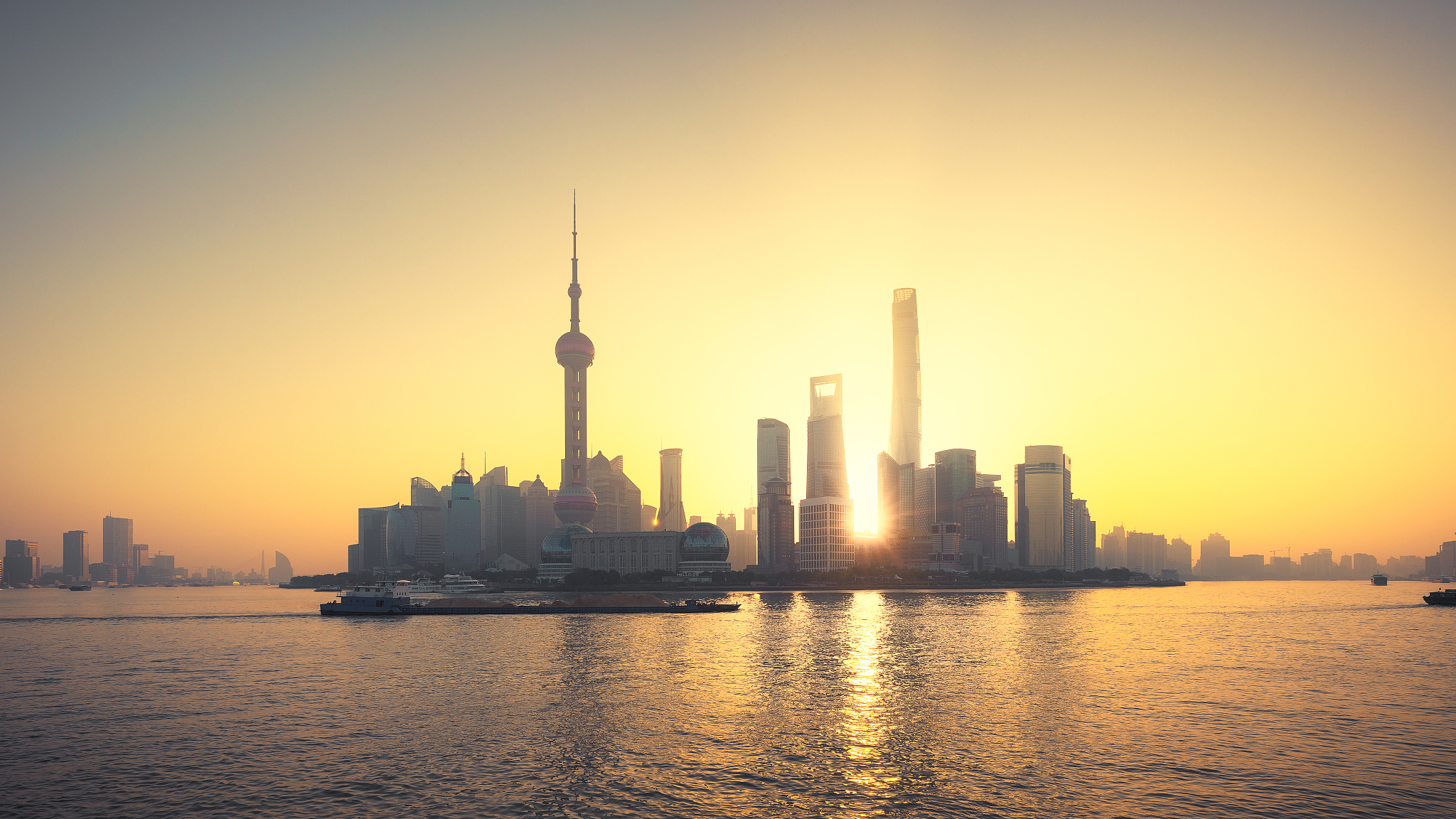 lujiazui financial district in shanghai in morning , china , asi