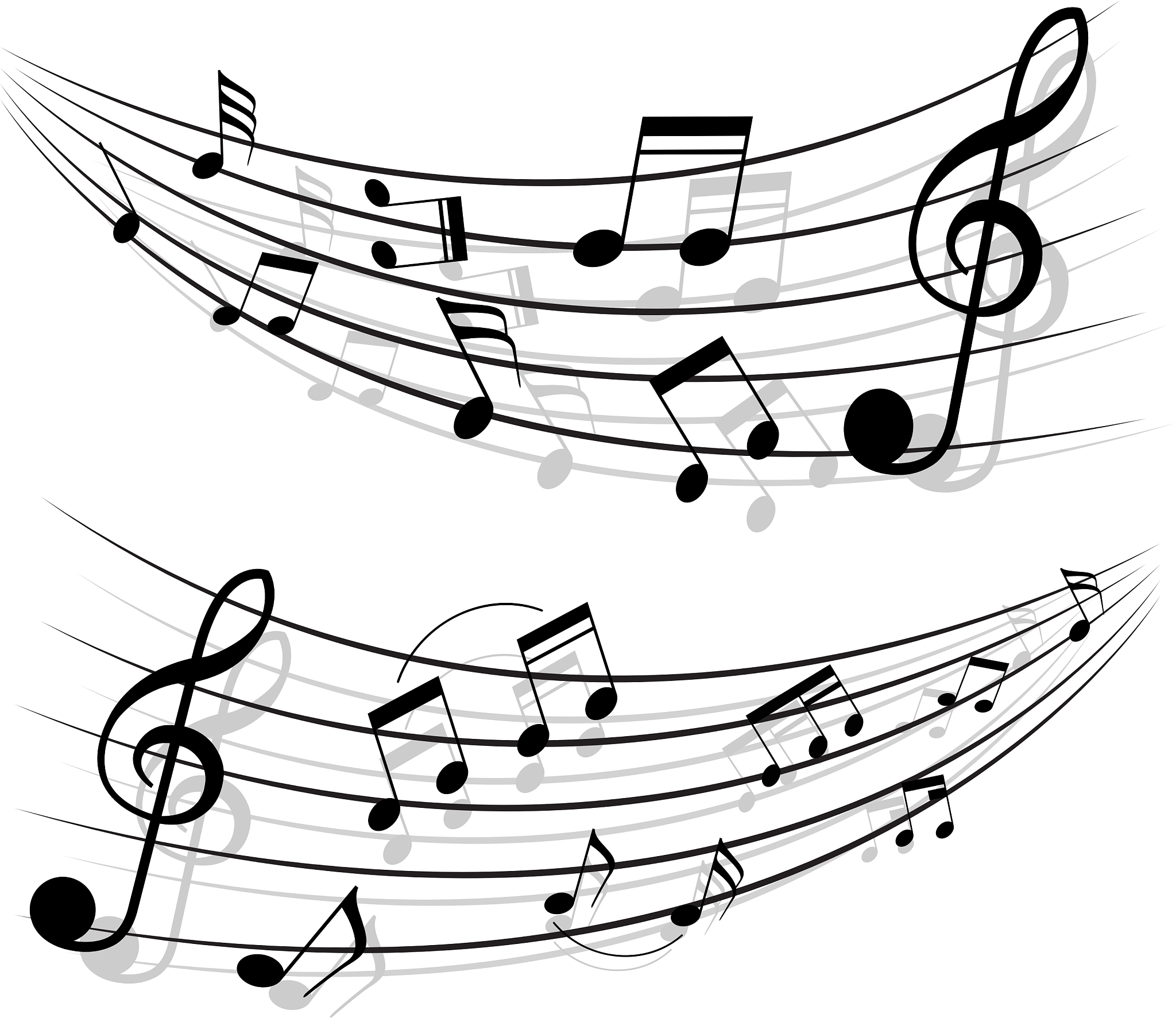 motion of musical notes