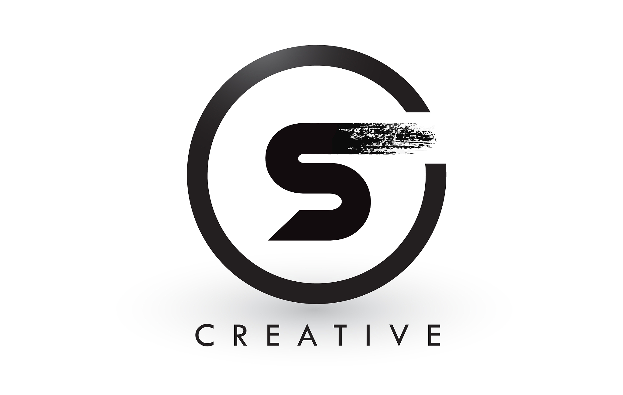 s brush letter logo design creative brushed