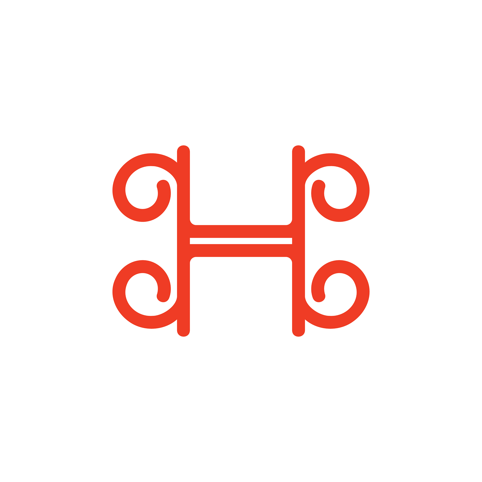 letter h line curl simple logo