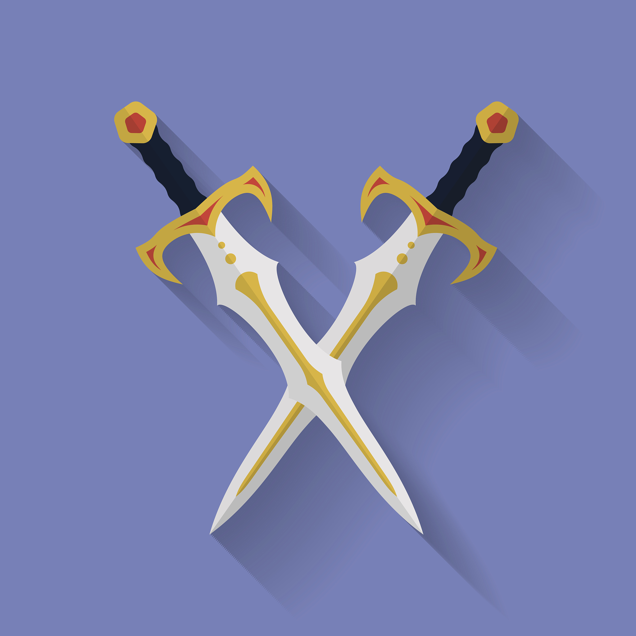 icon of ancient swords. flat style