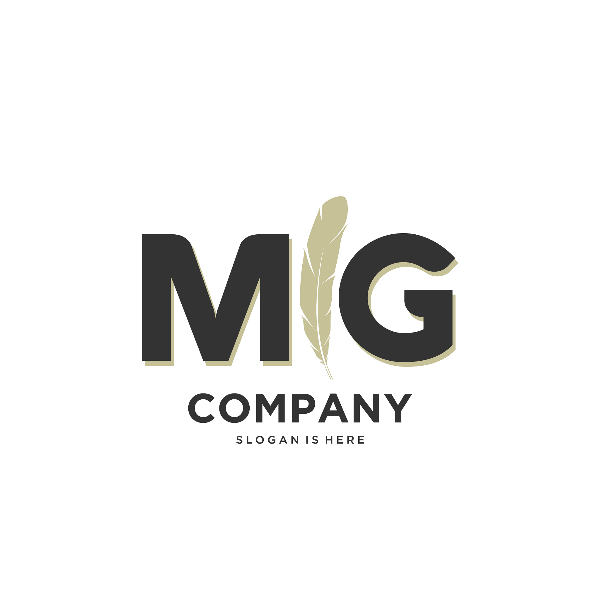 initial mg letter unique attractive creative