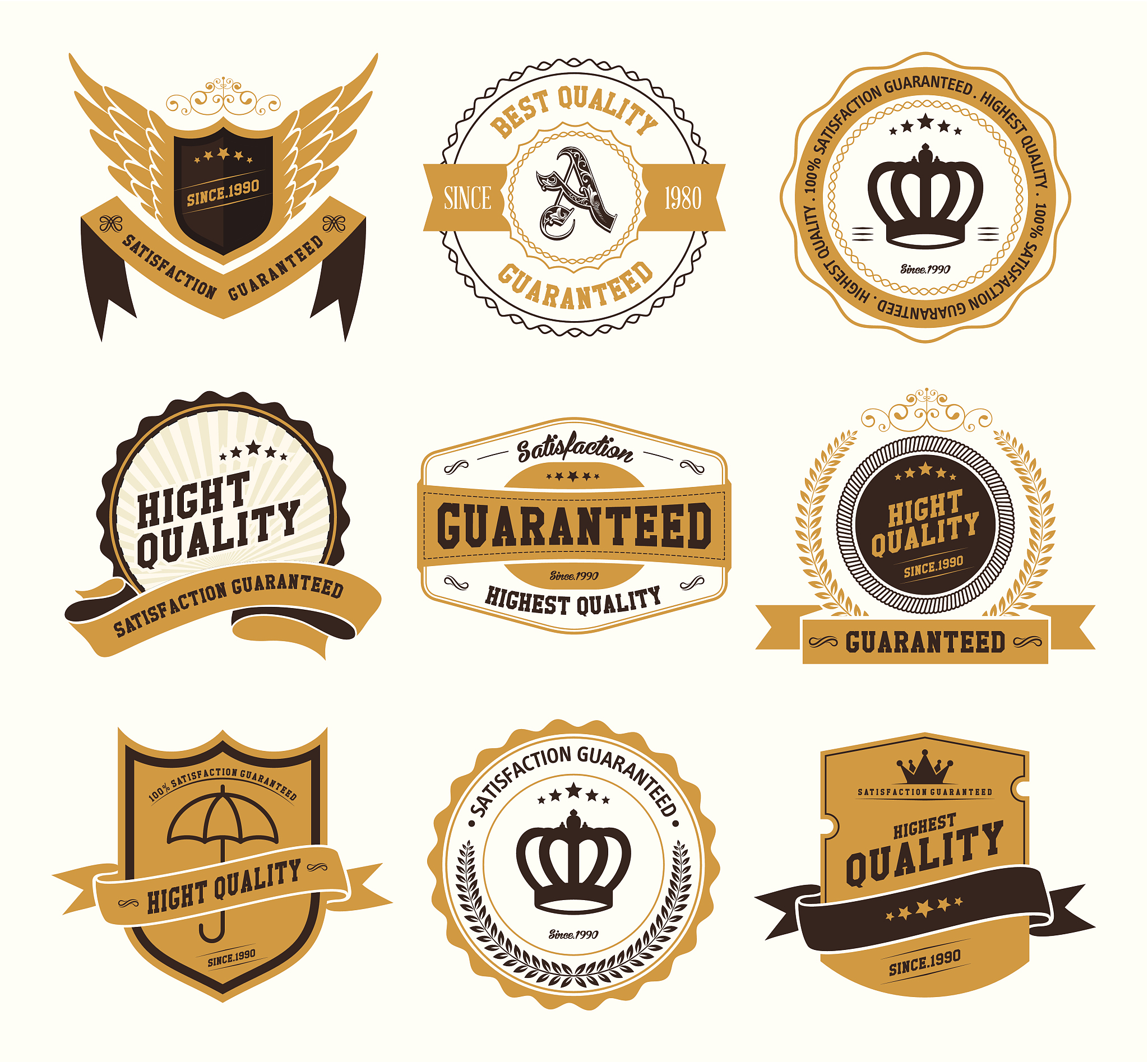 retro vintage badges and labels
