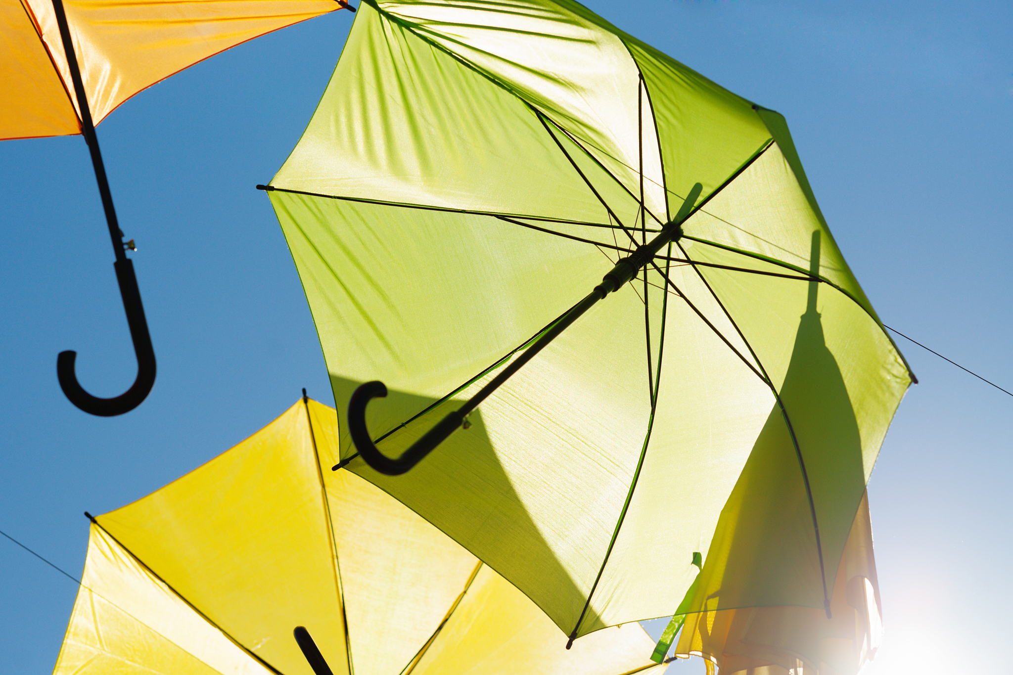 umbrellas in the sky