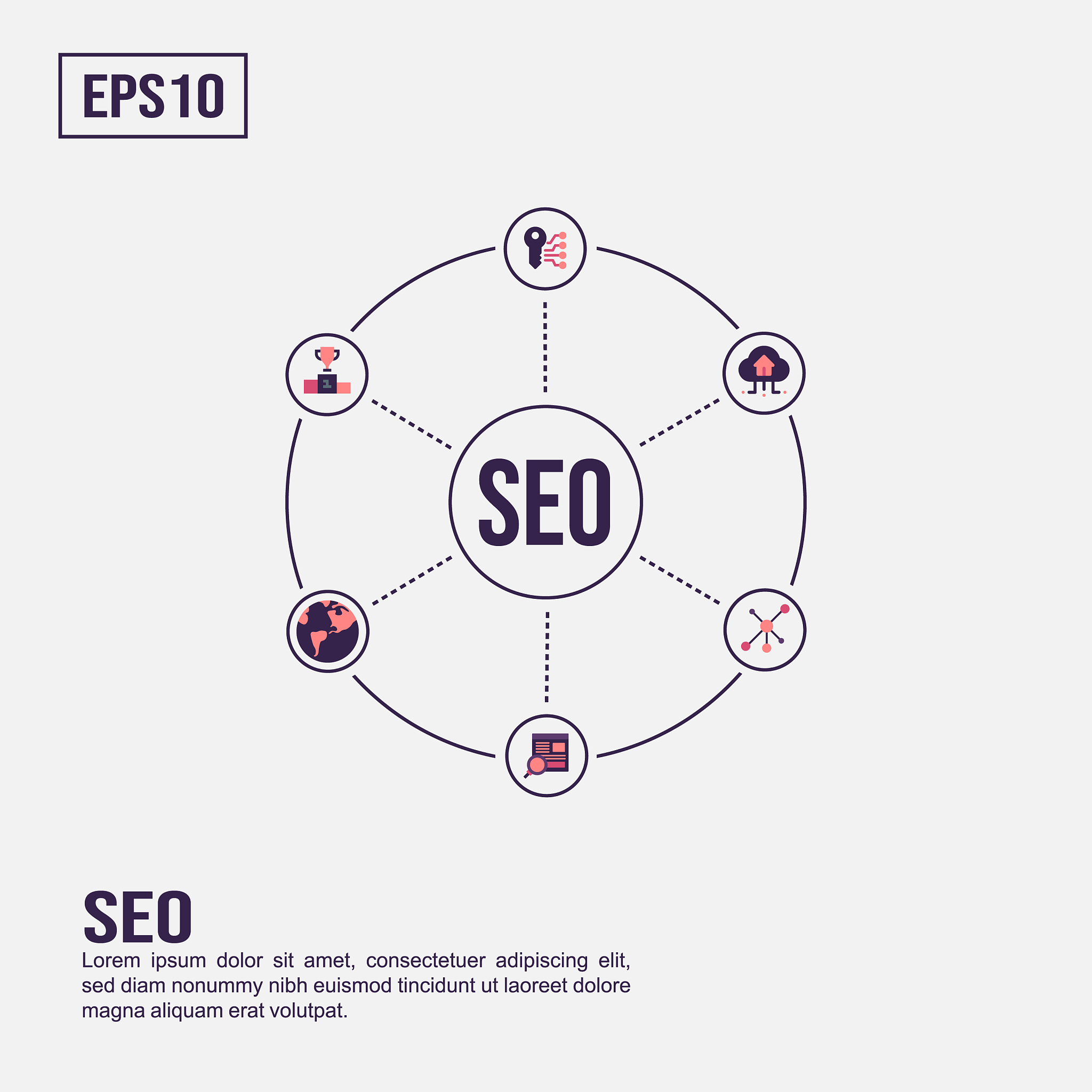 seo concept for presentation promotion social