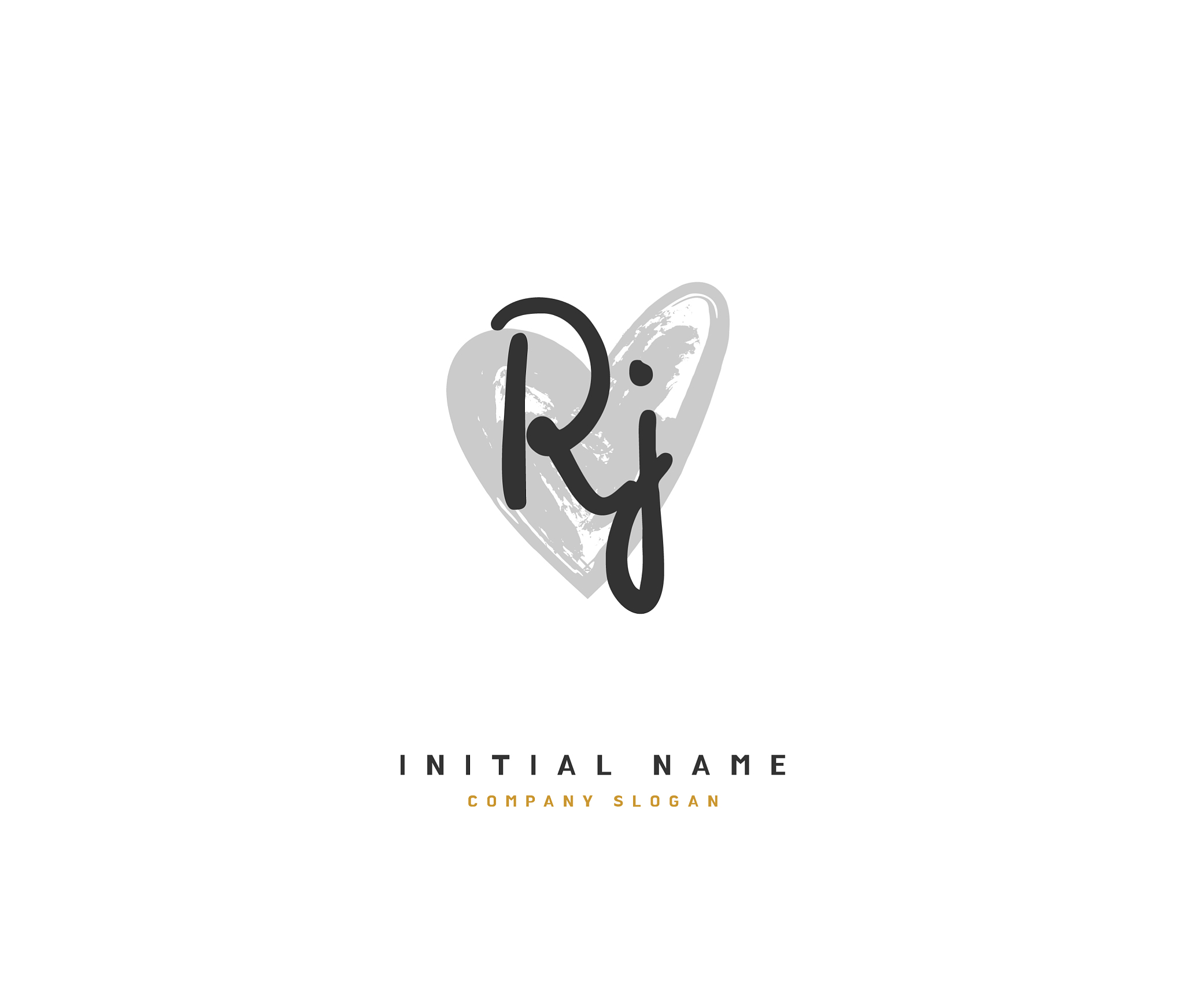 r j rj beauty initial logo handwriting logo of