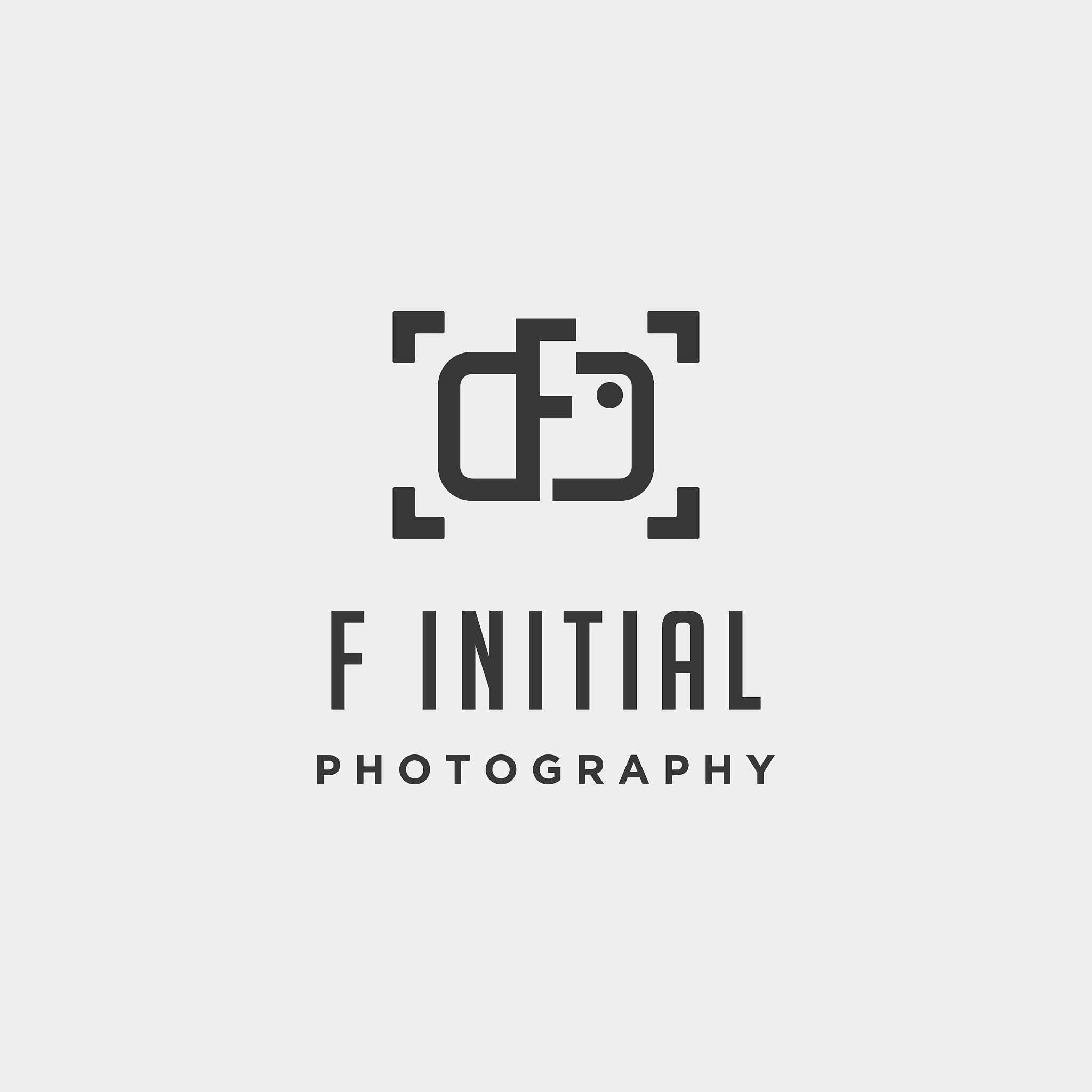 f initial photography logo template design