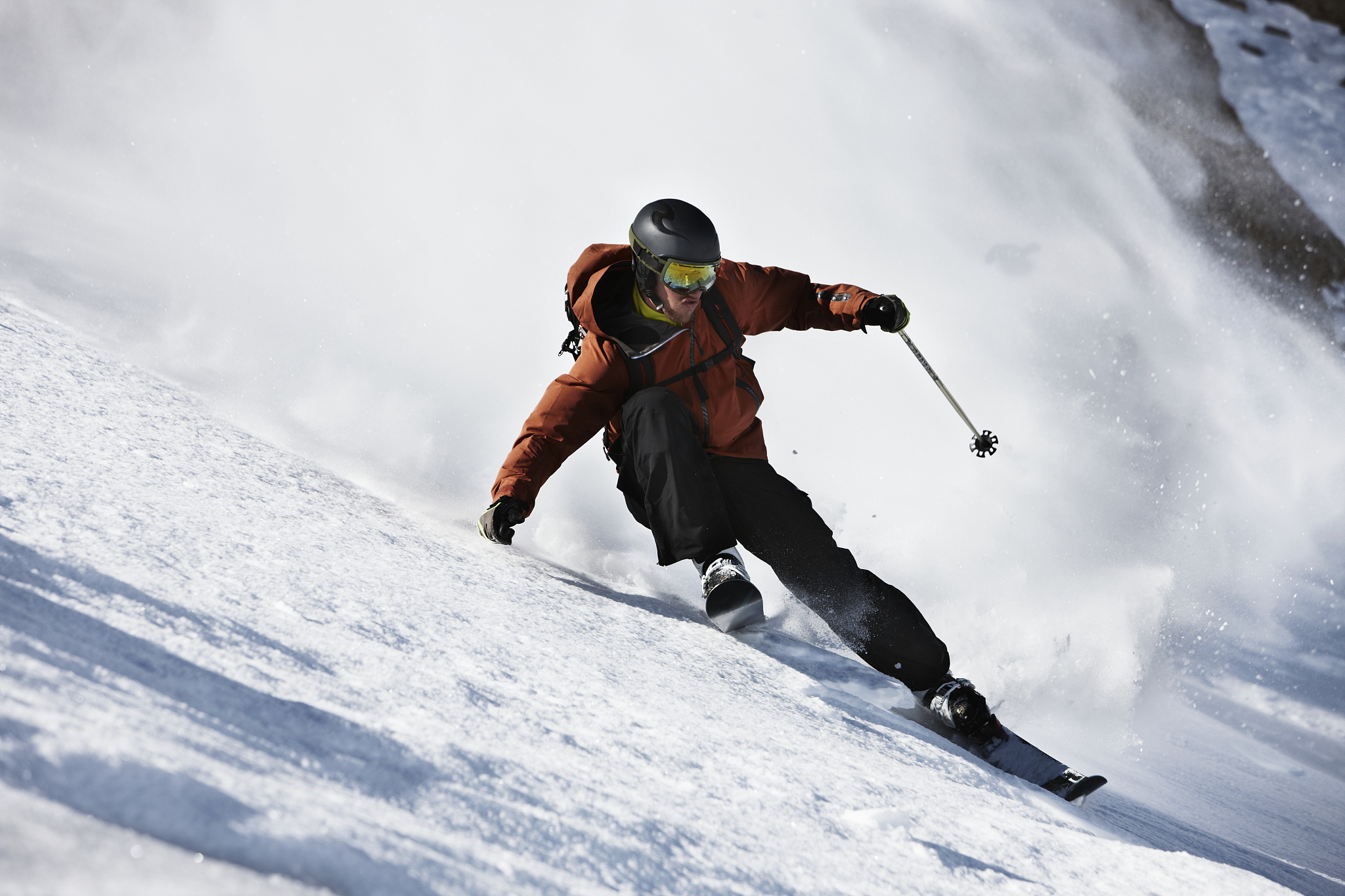 free skiing in dolomites