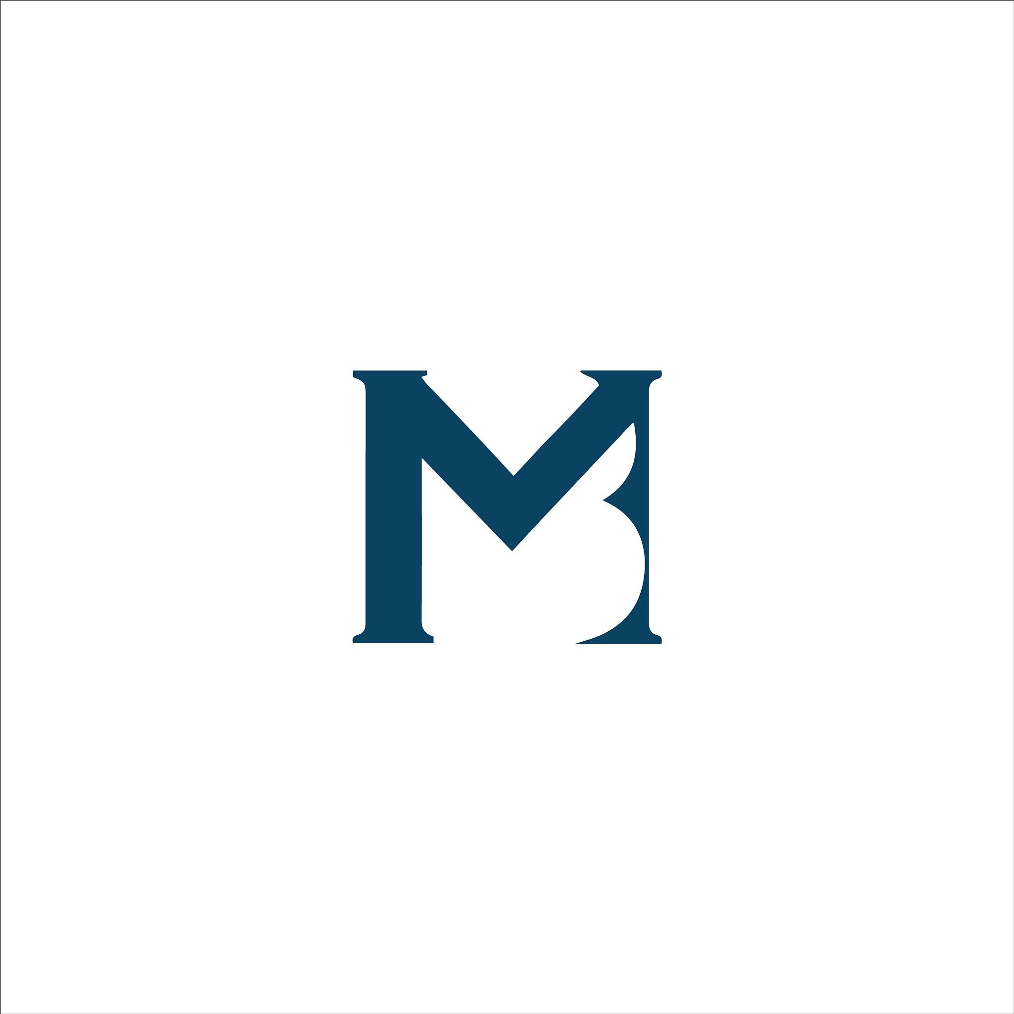 initial letter mb logo or bm logo design