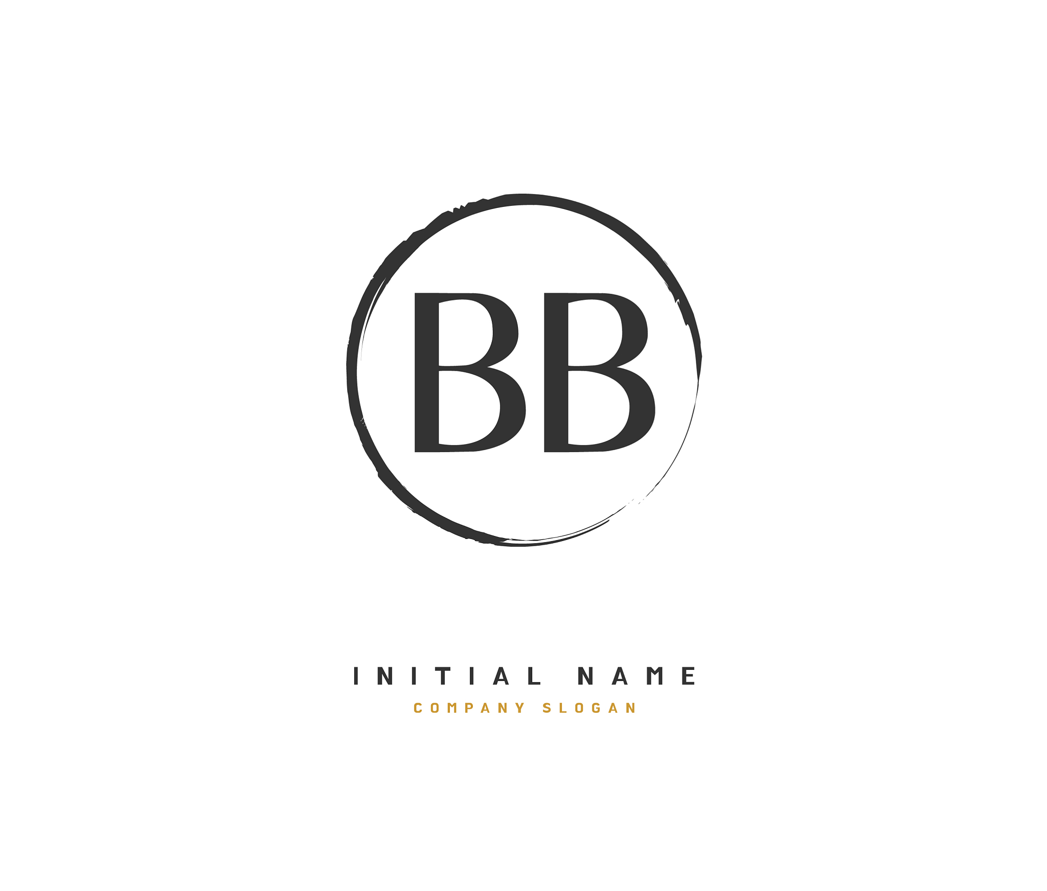 b bb beauty initial logo handwriting logo of