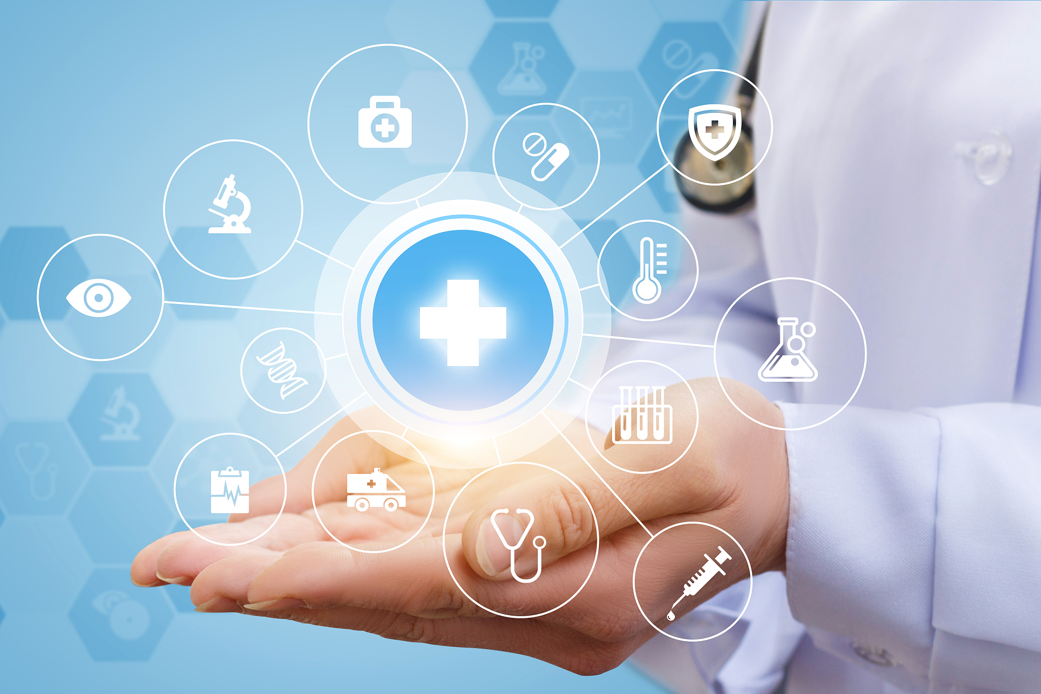 medical cares in the form of a set of symbols.