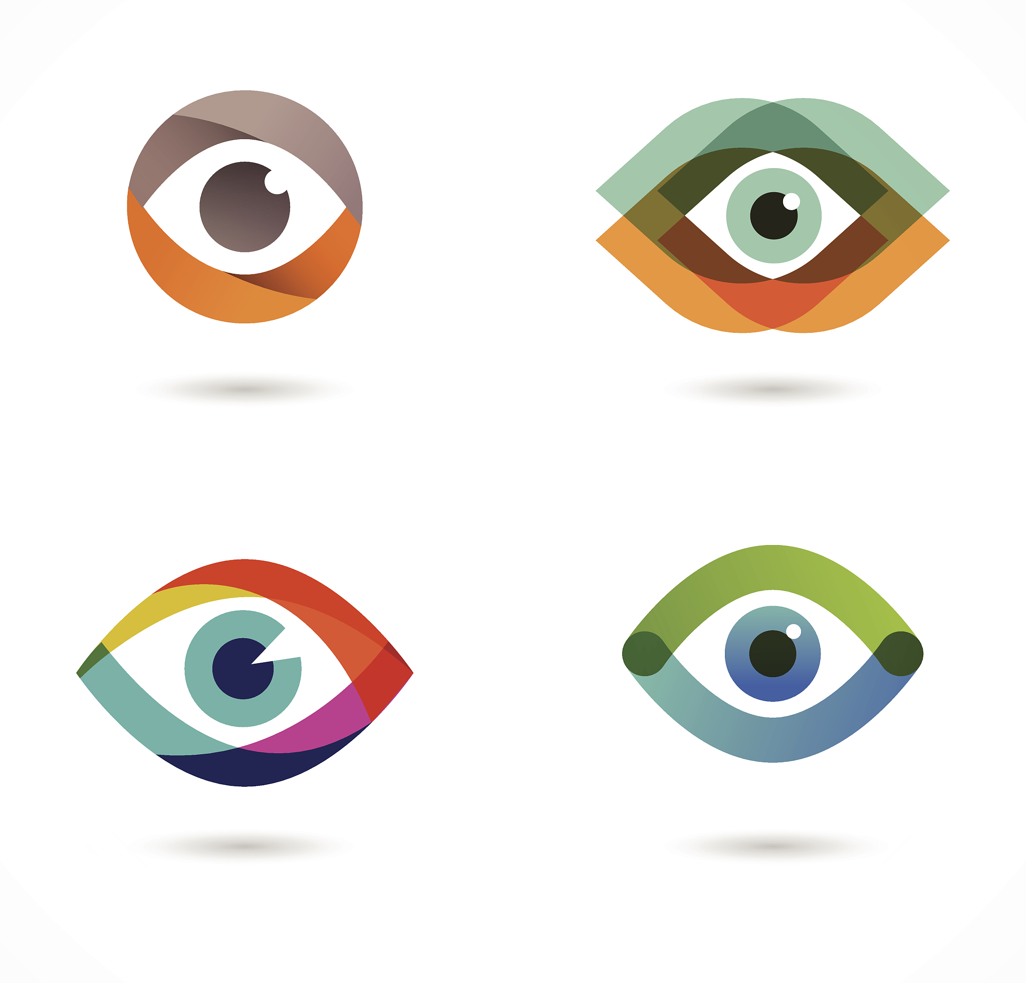 set of colorful eye icons