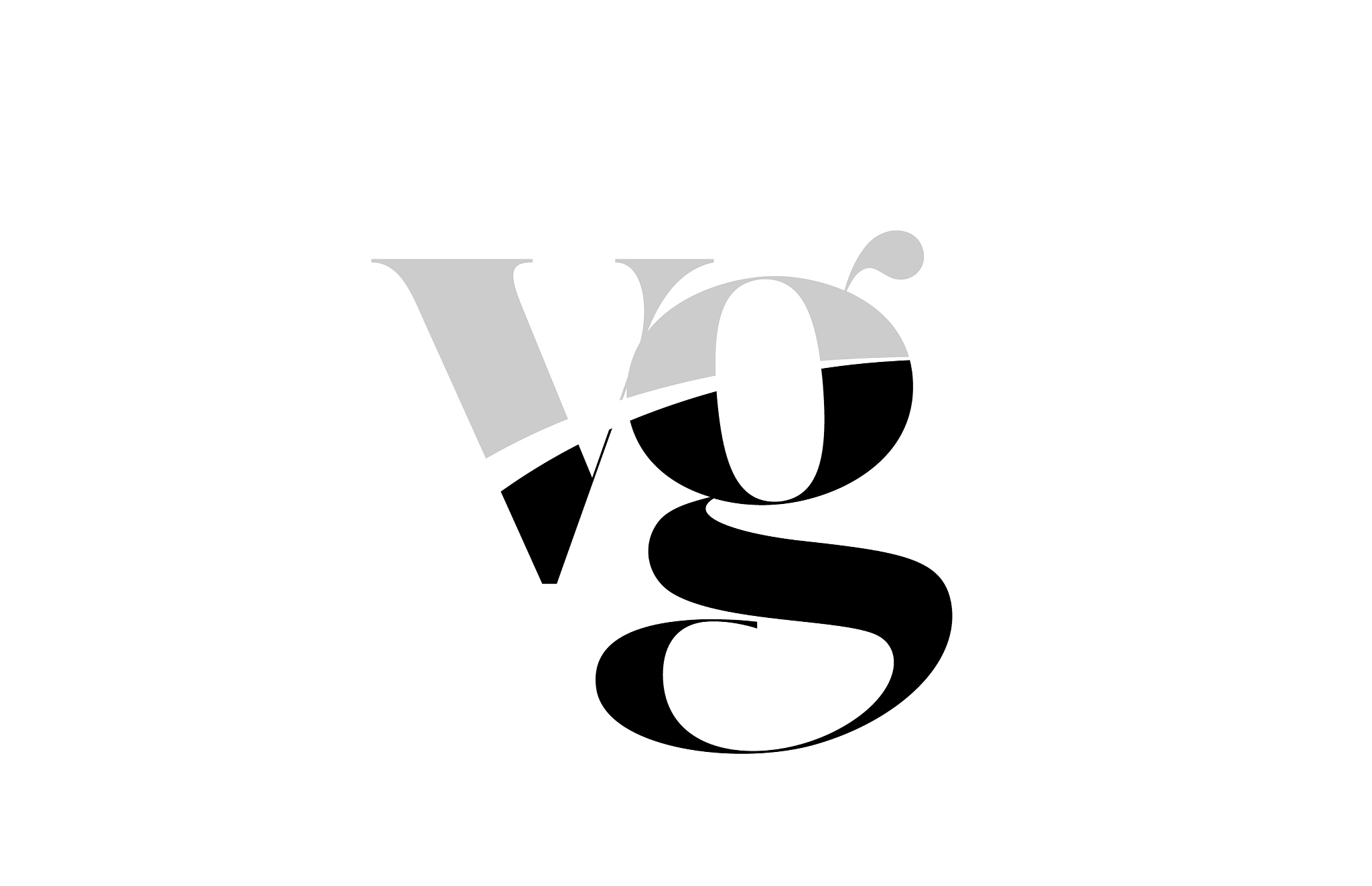 alphabet letter vg v g black and white logo icon