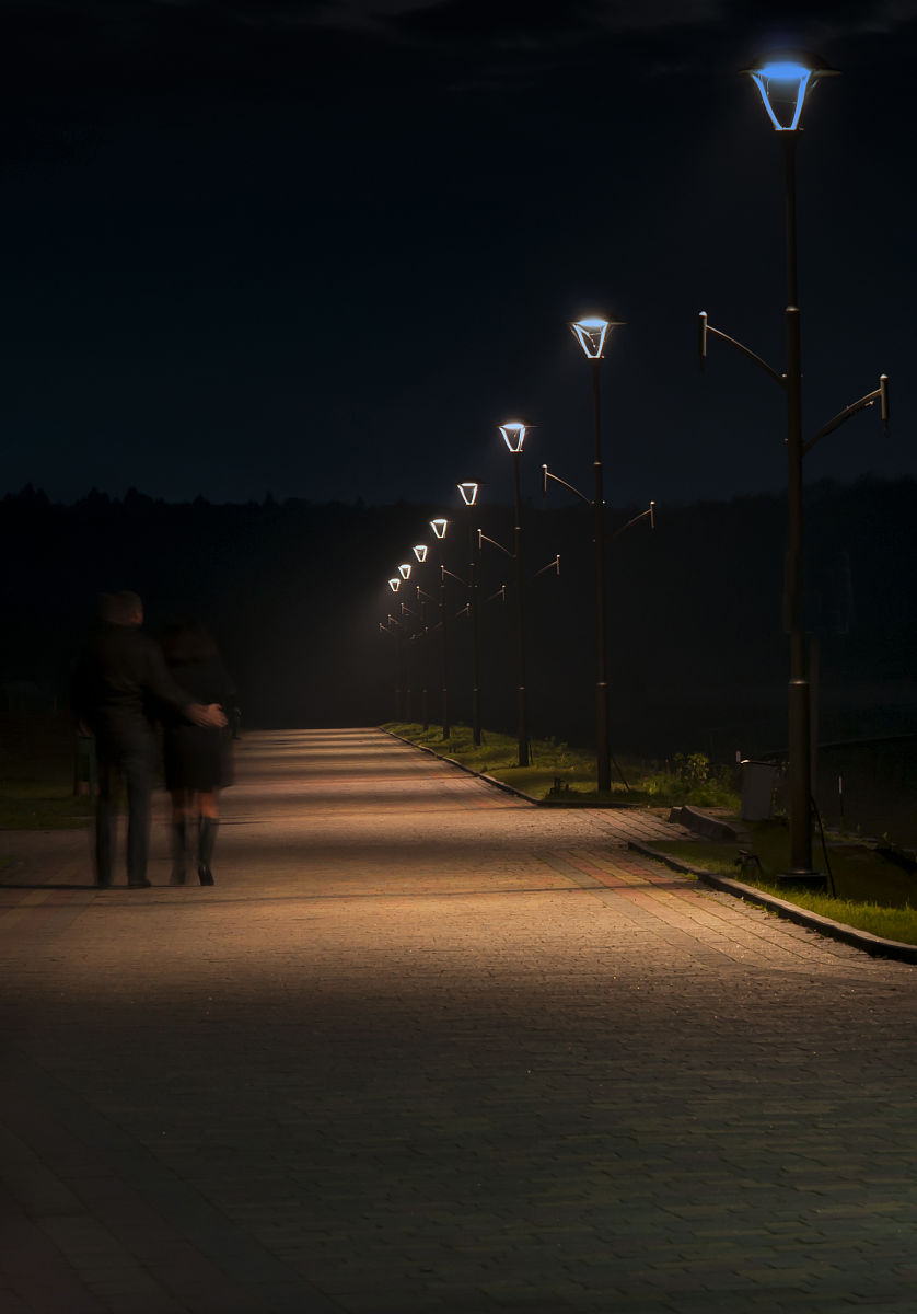 在夜晚停车