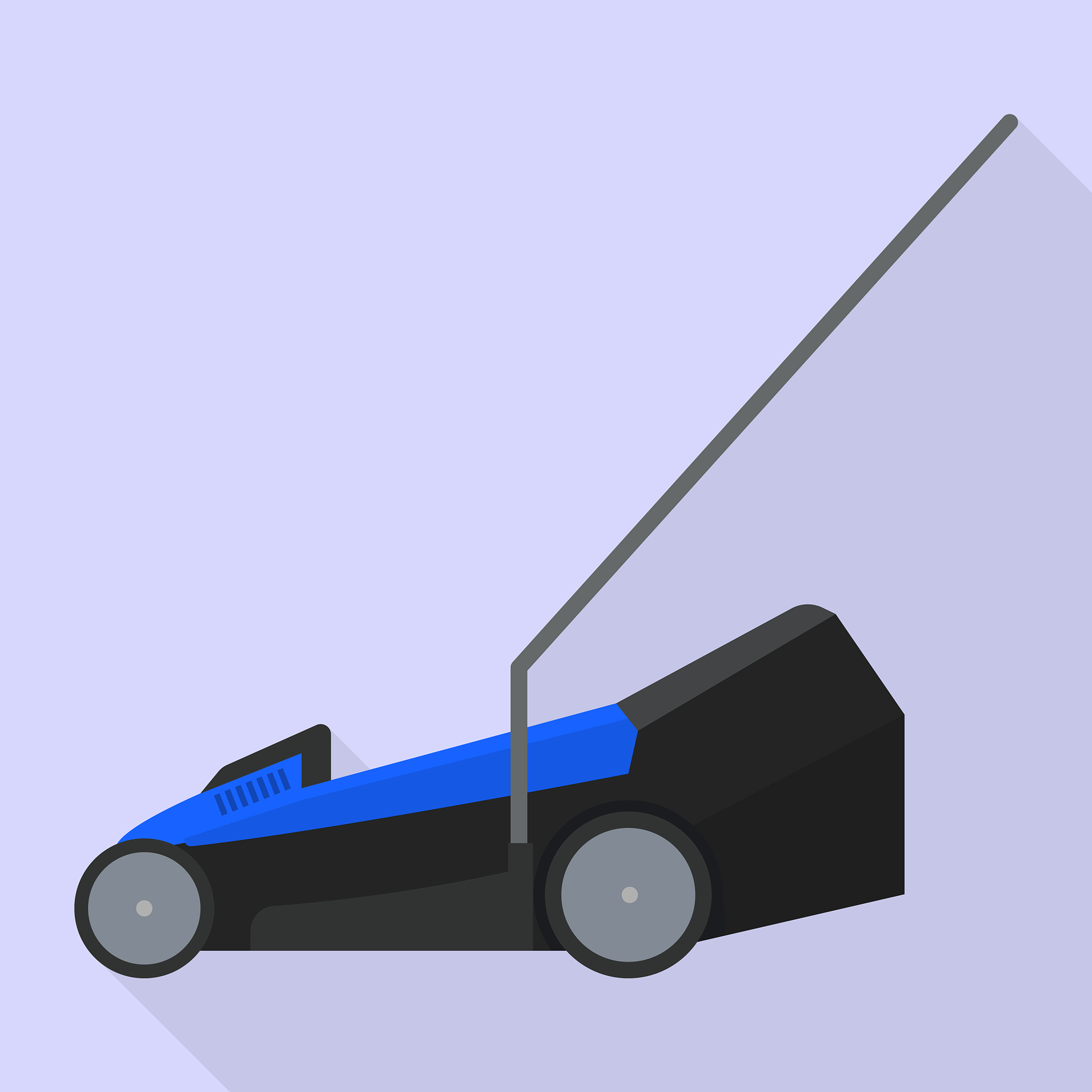 electric lawn mower icon flat style