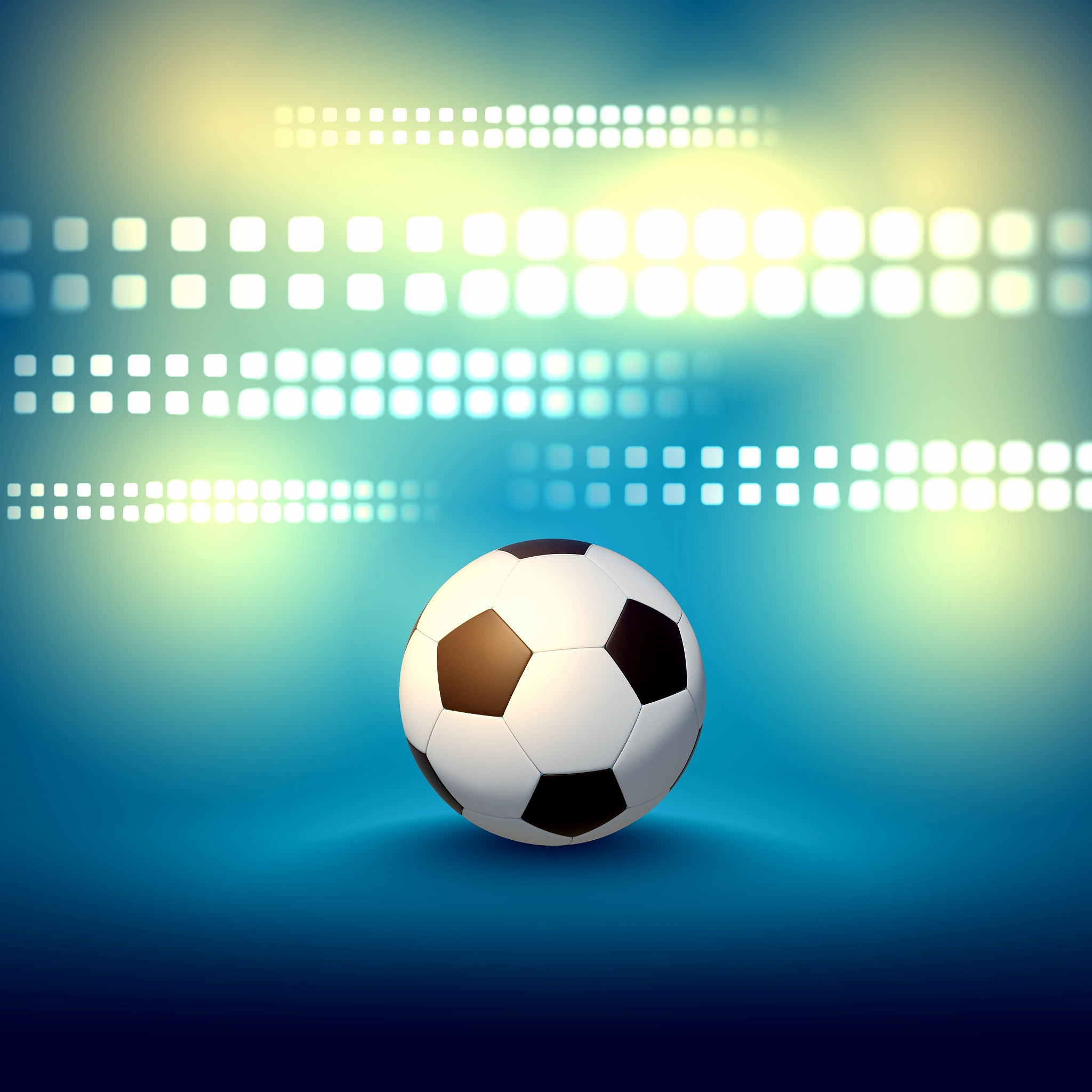 black and white football or soccer ball, colour illustration