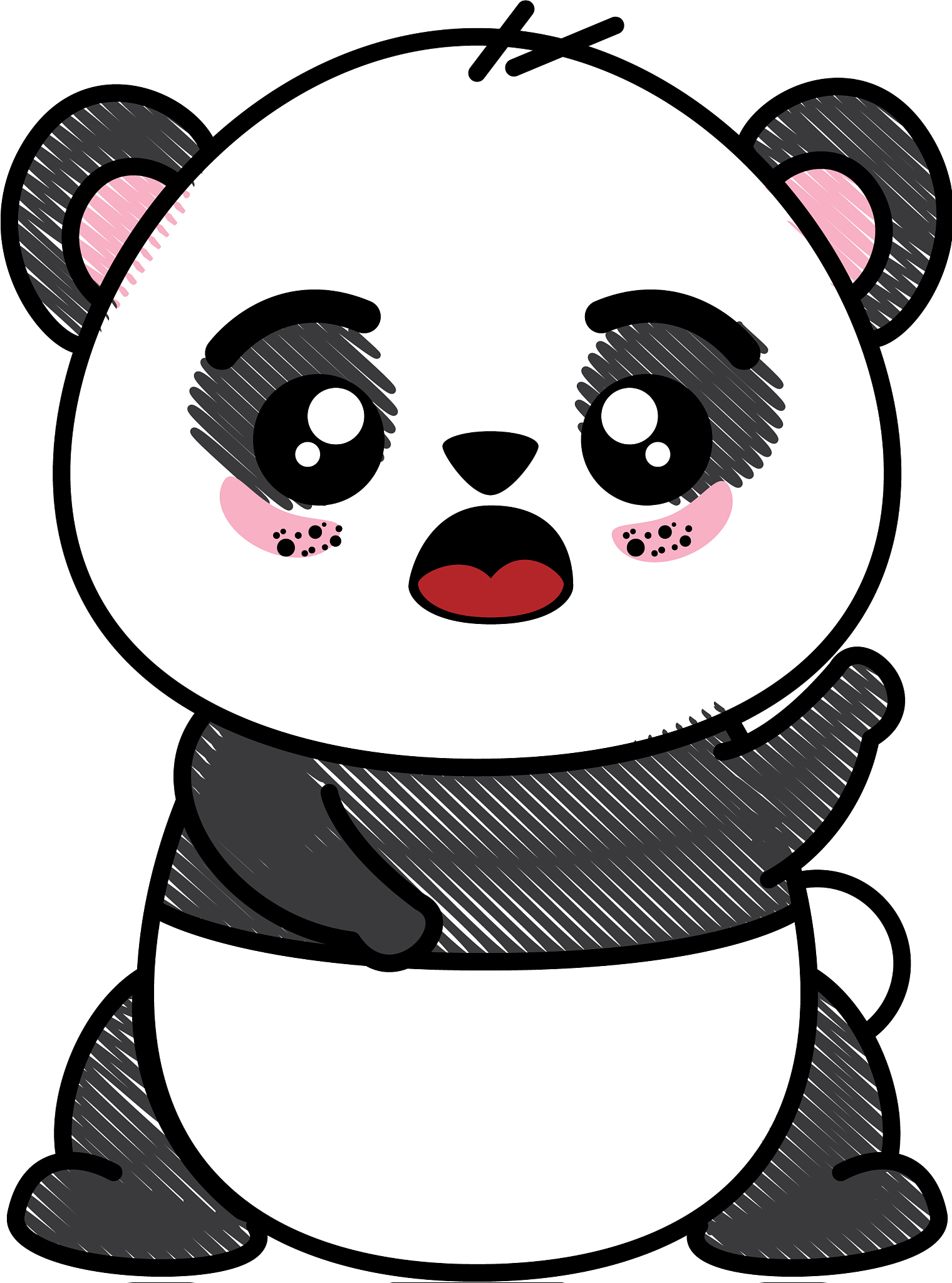 isolated cute panda bear