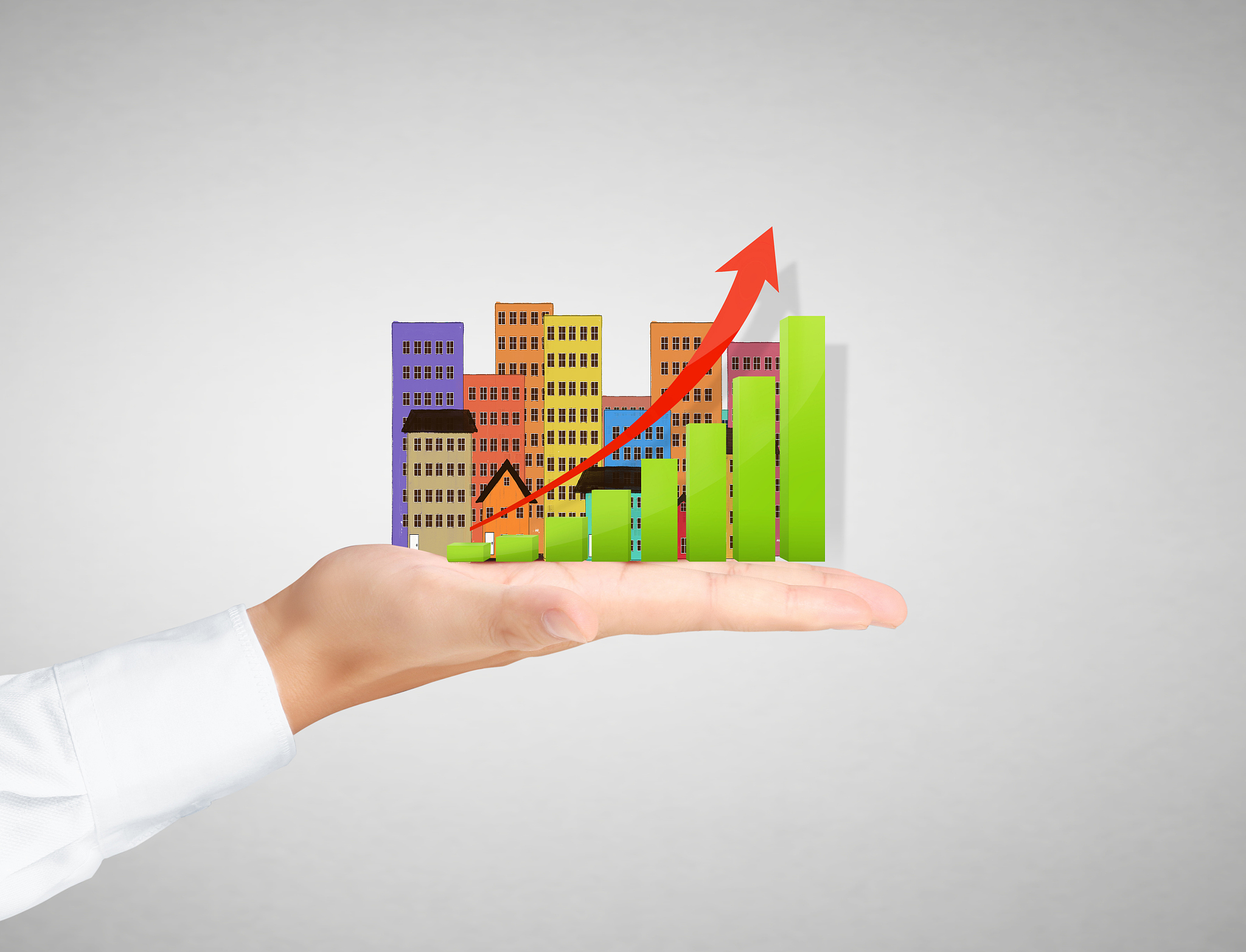 businessman holding real estate business