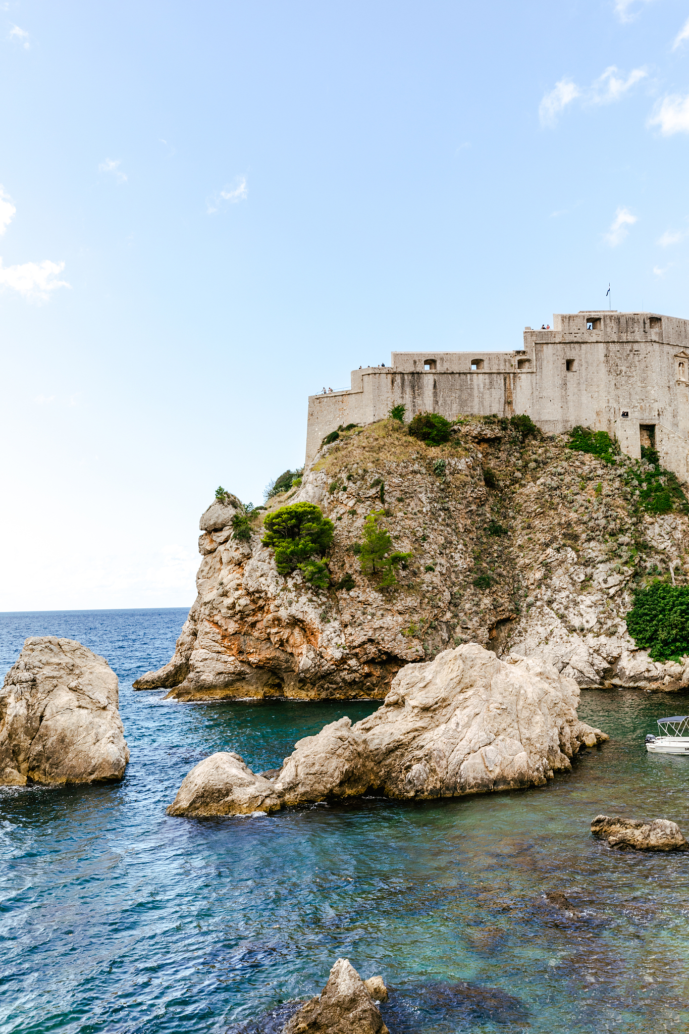 view of fort lovrijenac on a high hill in dubrovnik, croatia