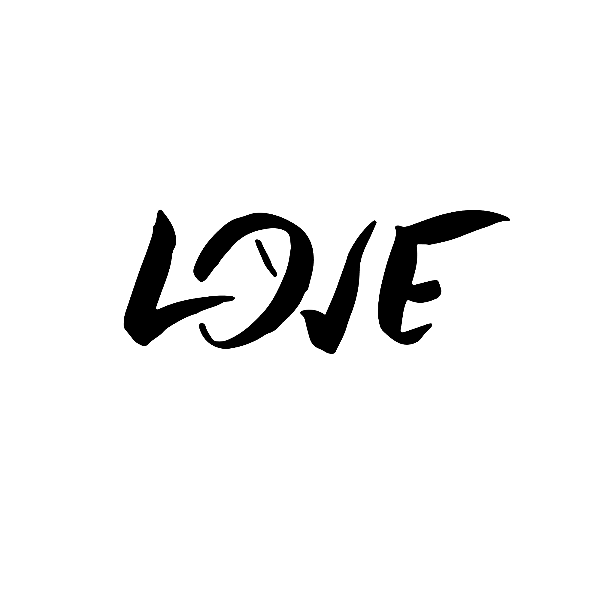 love handdrawn calligraphy for valentines day