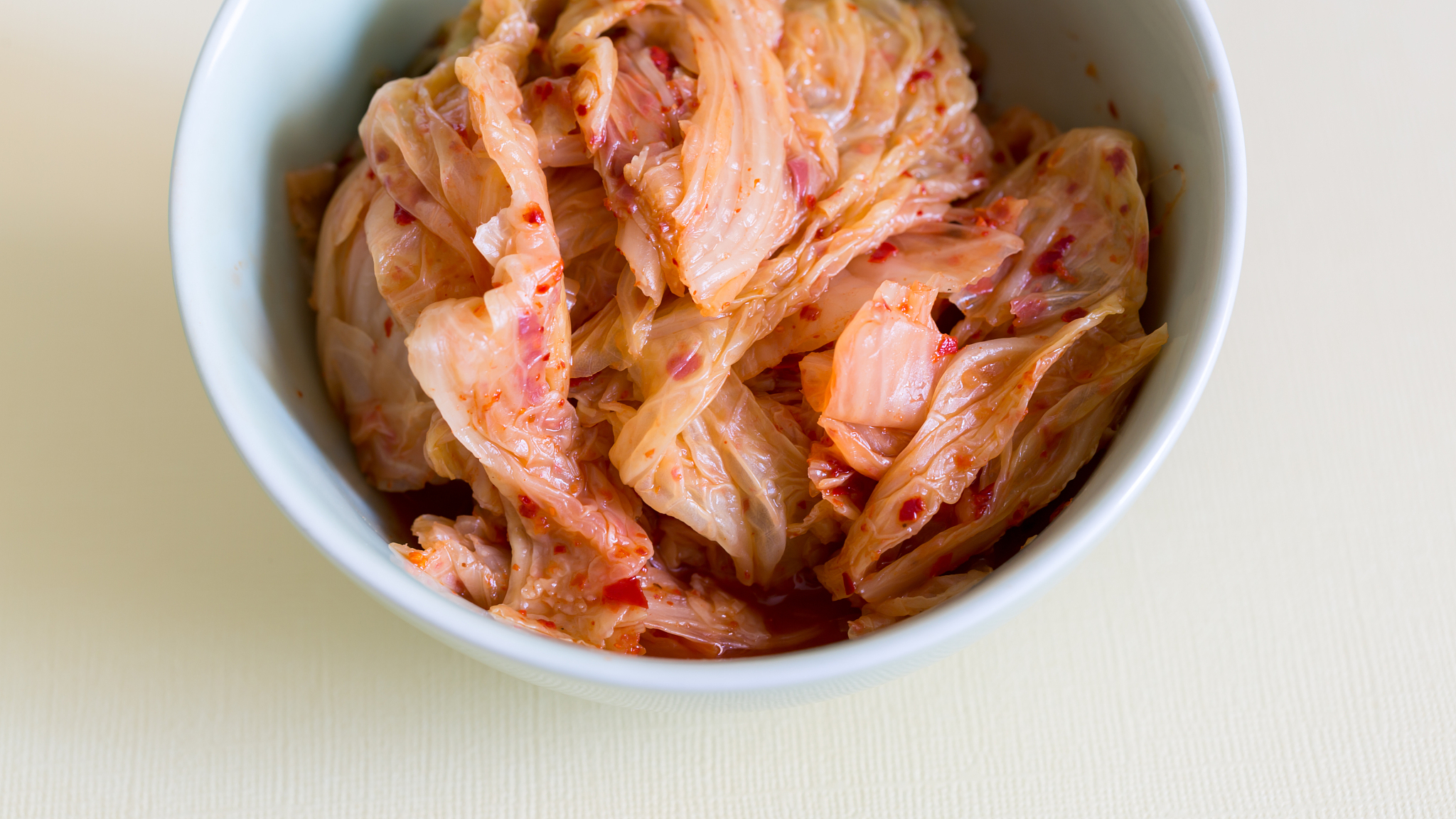 cabbage kimchi in the bowl, very popular korean traditional ferm