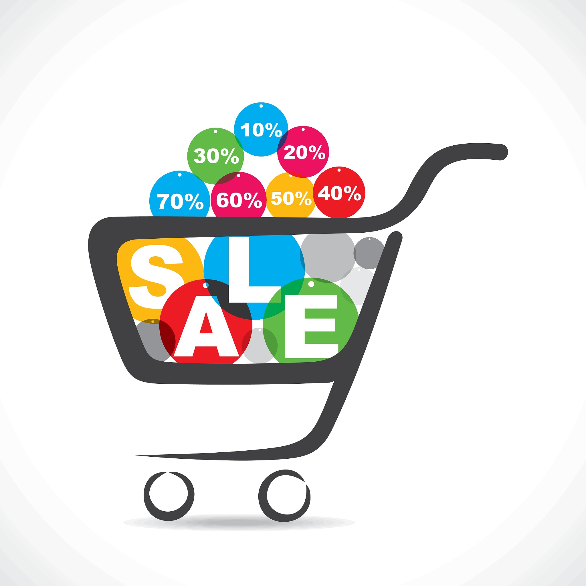sale text in shopping cart