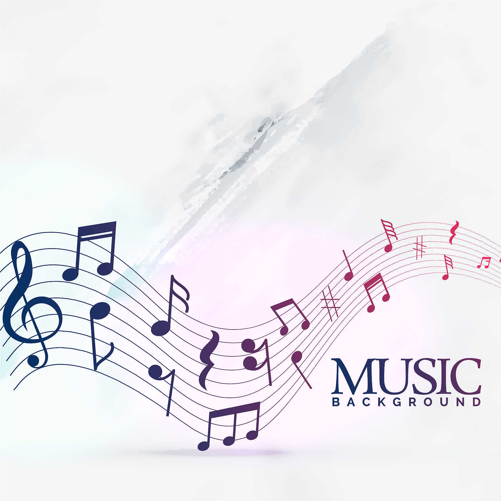 abstract music notes wave background