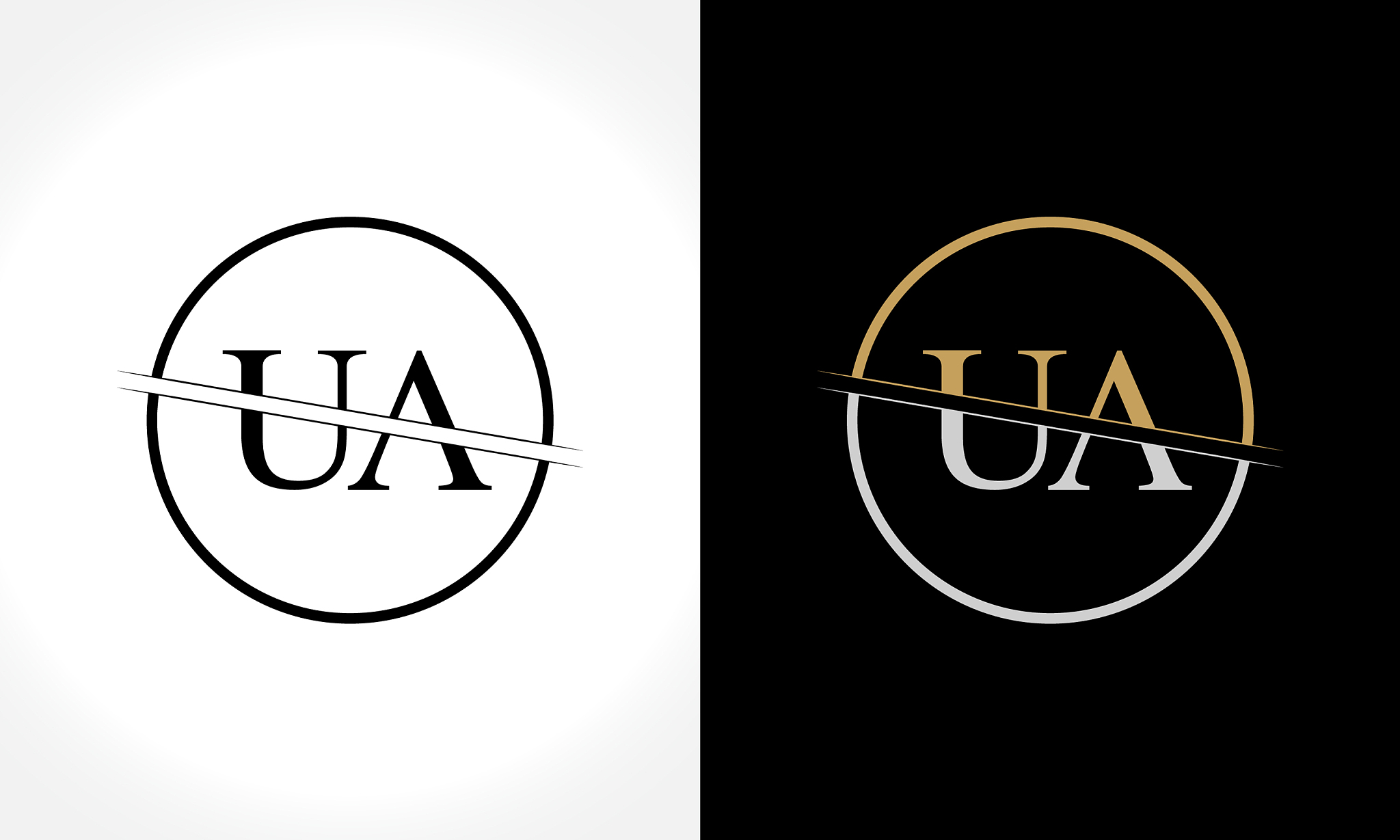 initial letter ua logo design template ua letter