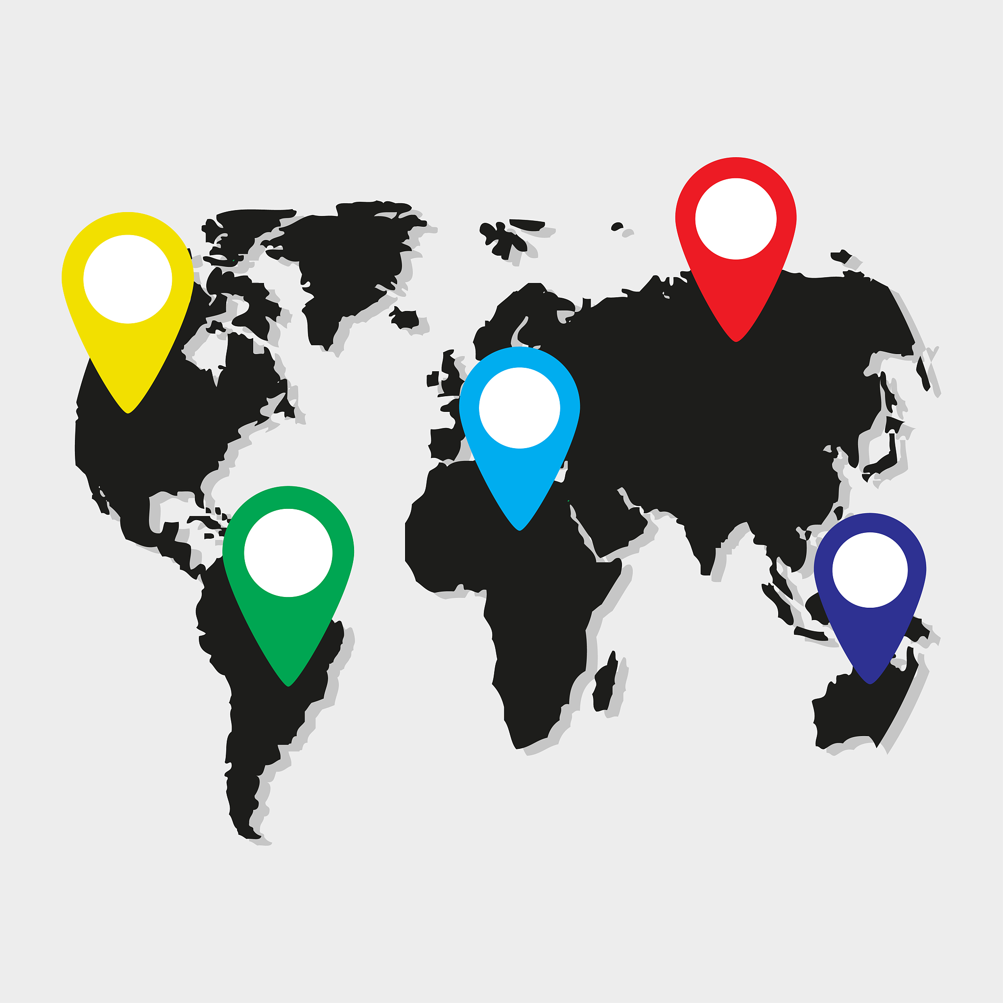 vector map of the world map with colored crayons on a black back