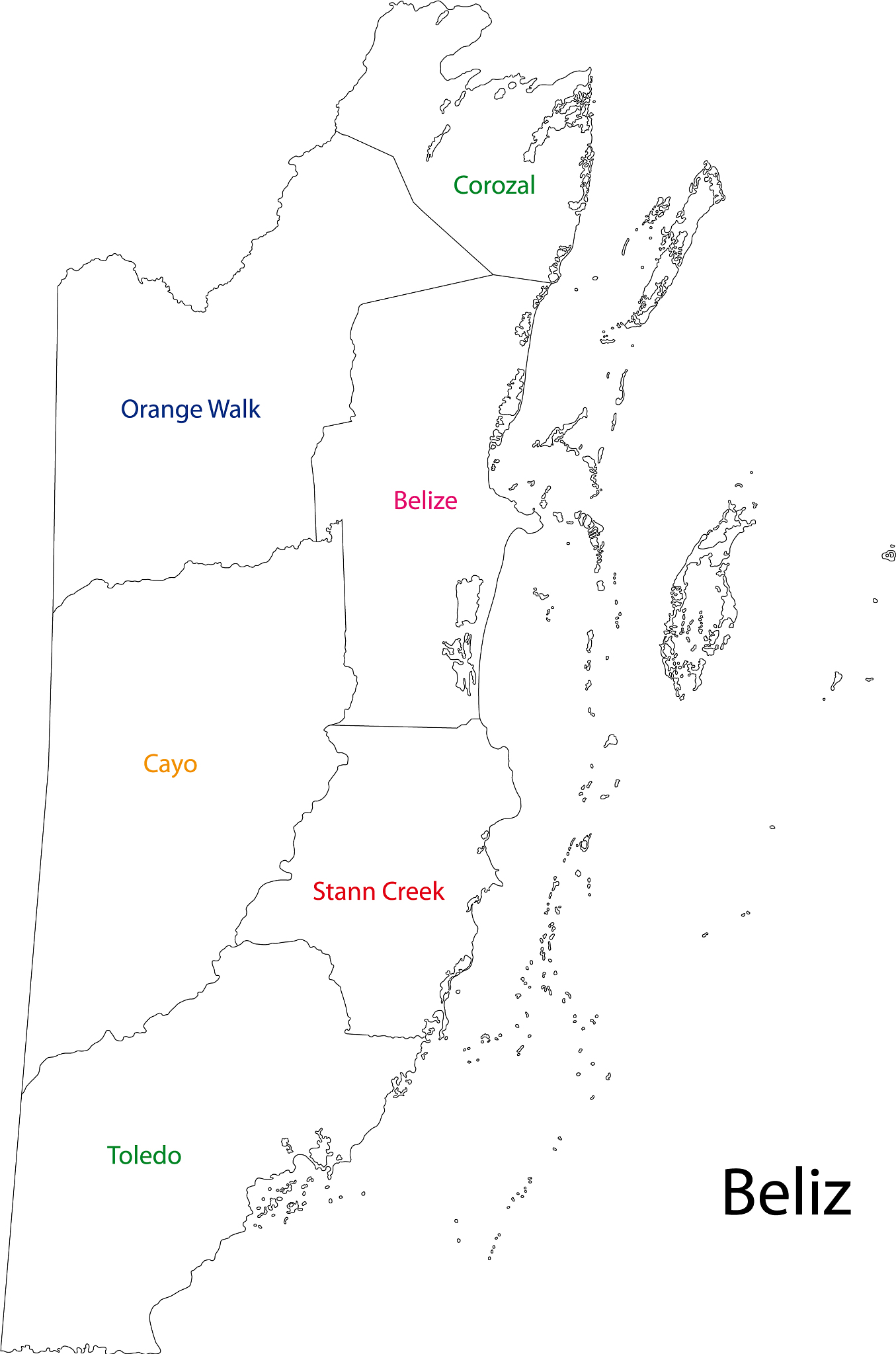 outline belize map