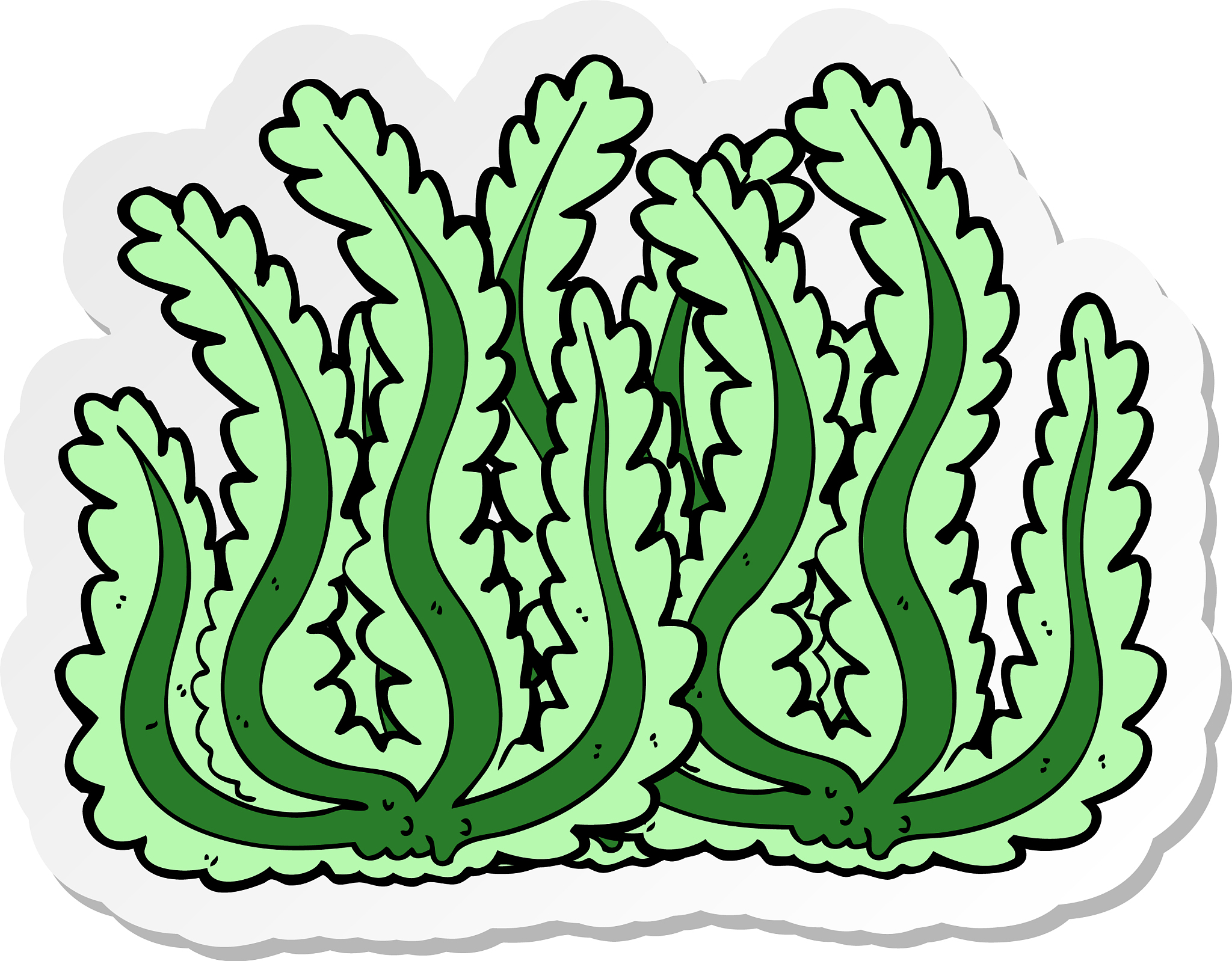 sticker of a cartoon seaweed