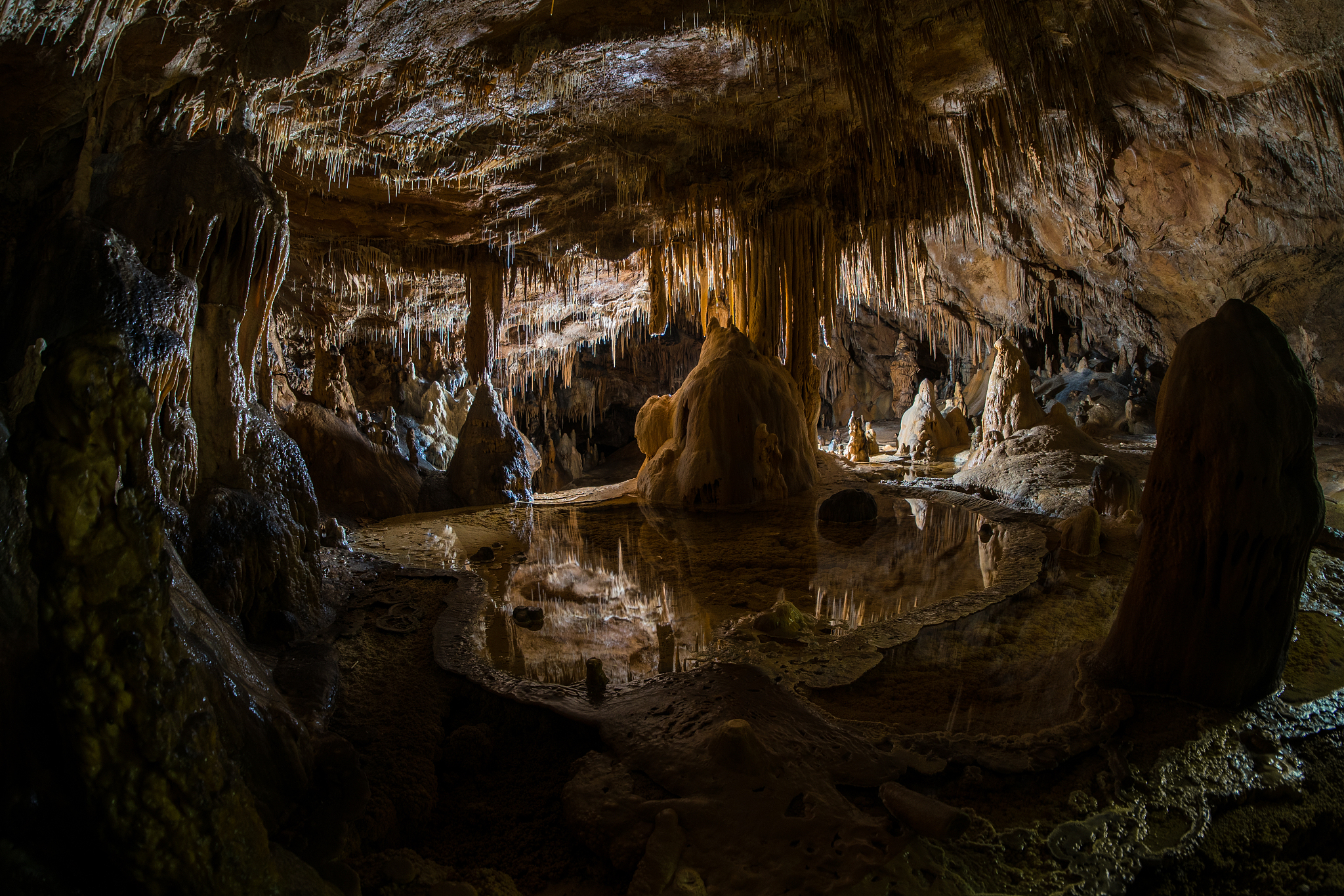underground shot of natural caves