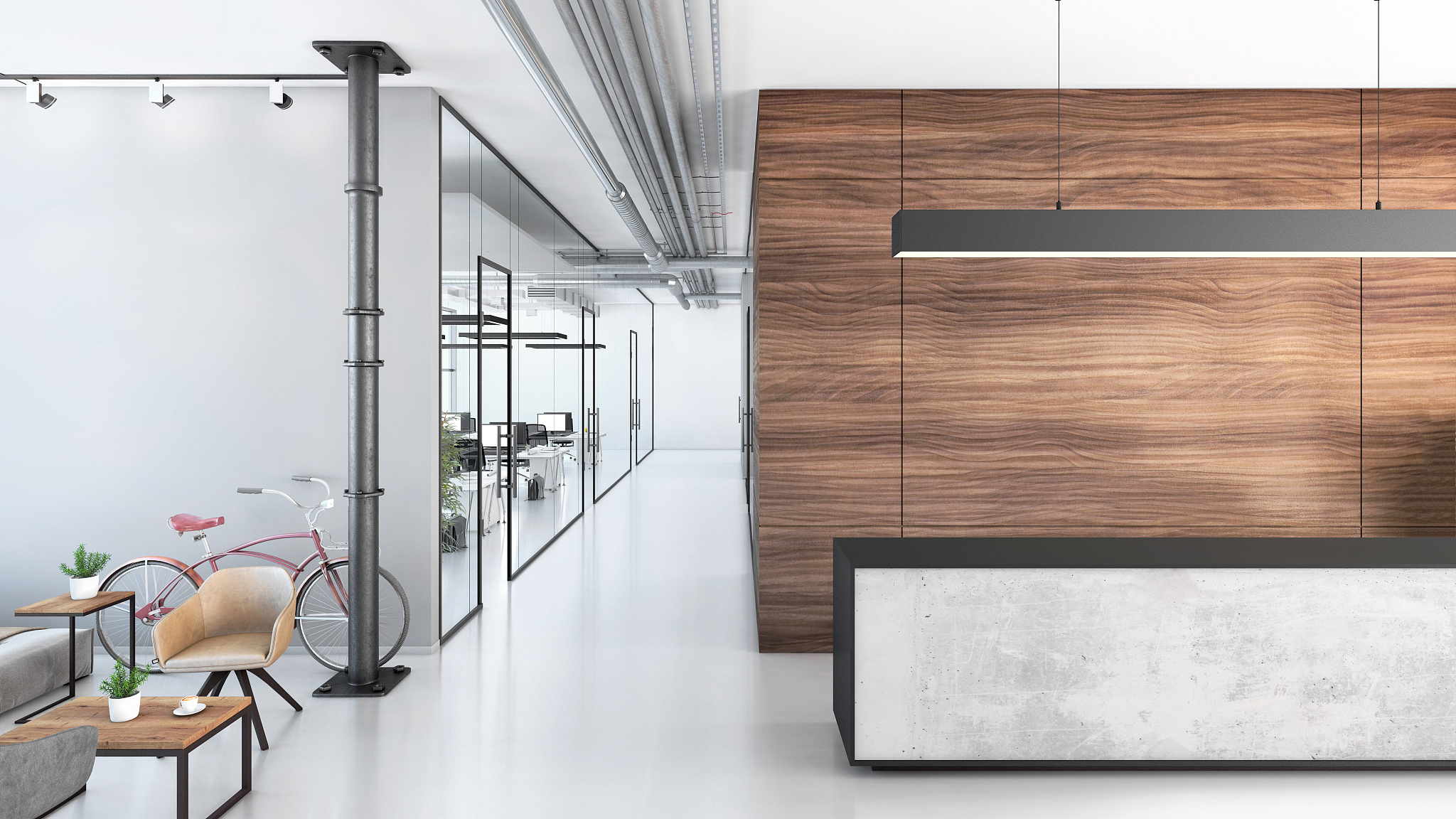 modern office interior lobby