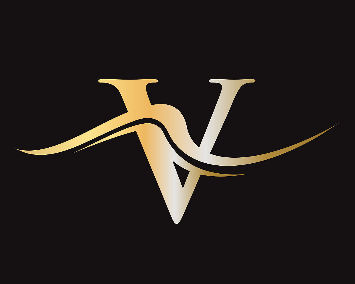 最初的字母v标志商业排版矢量模板.现代v型标识设计.v字母组合符号