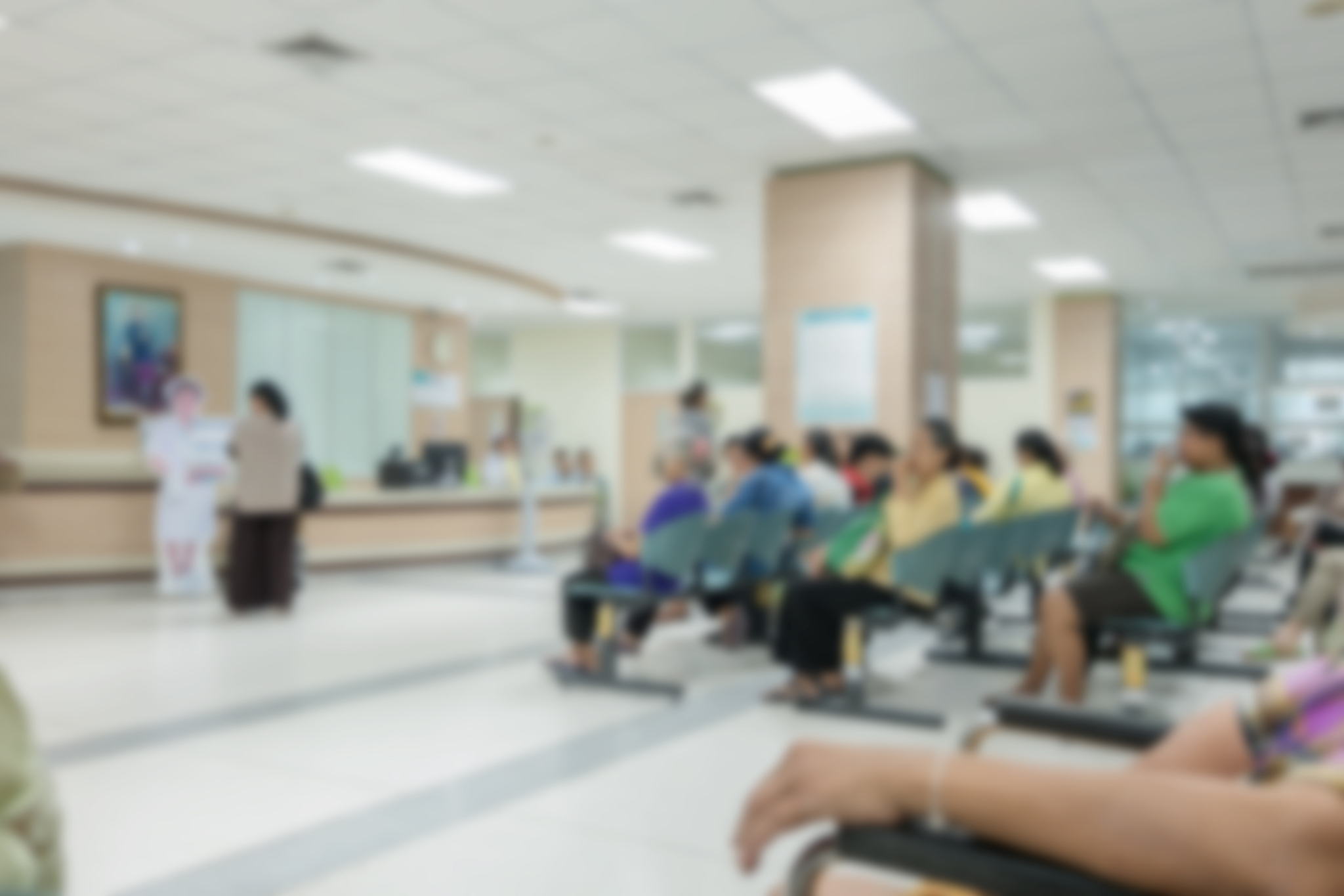 background blur the number of patients waiting for treatment in 