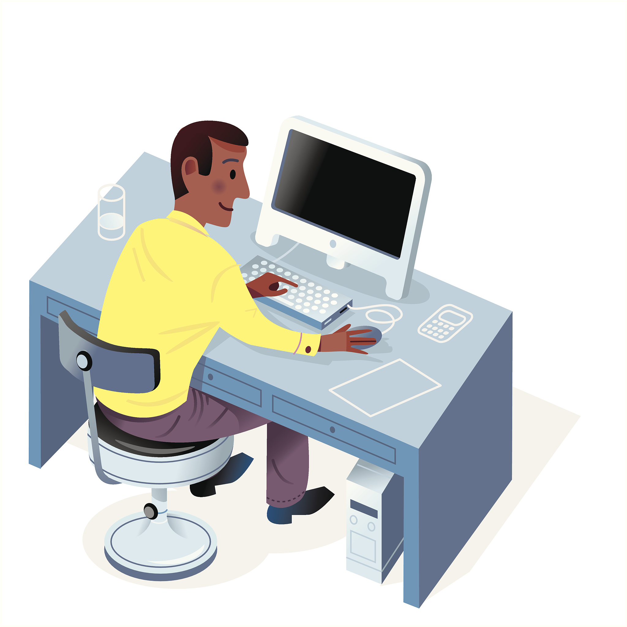 black computer man