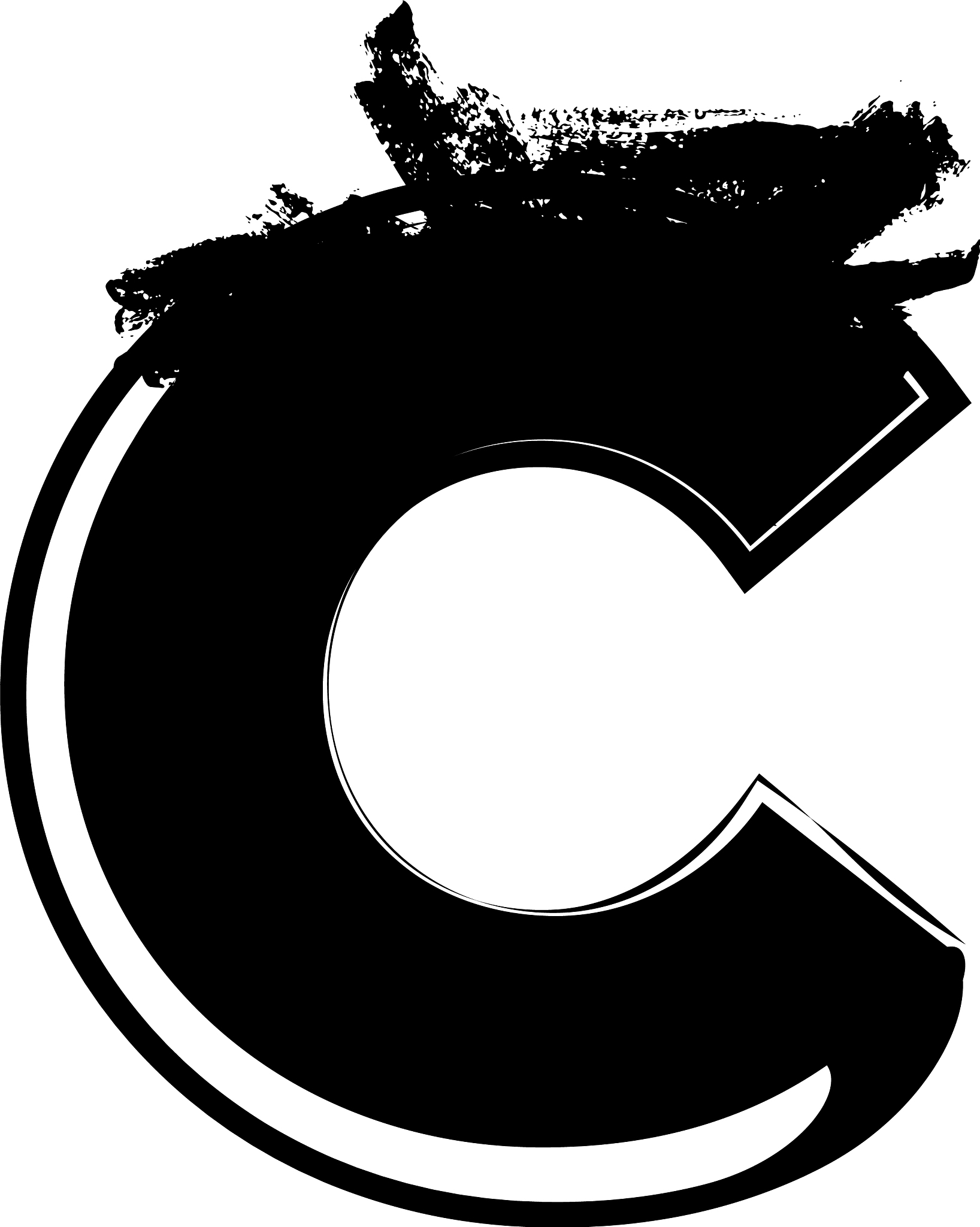 grunge font letter c